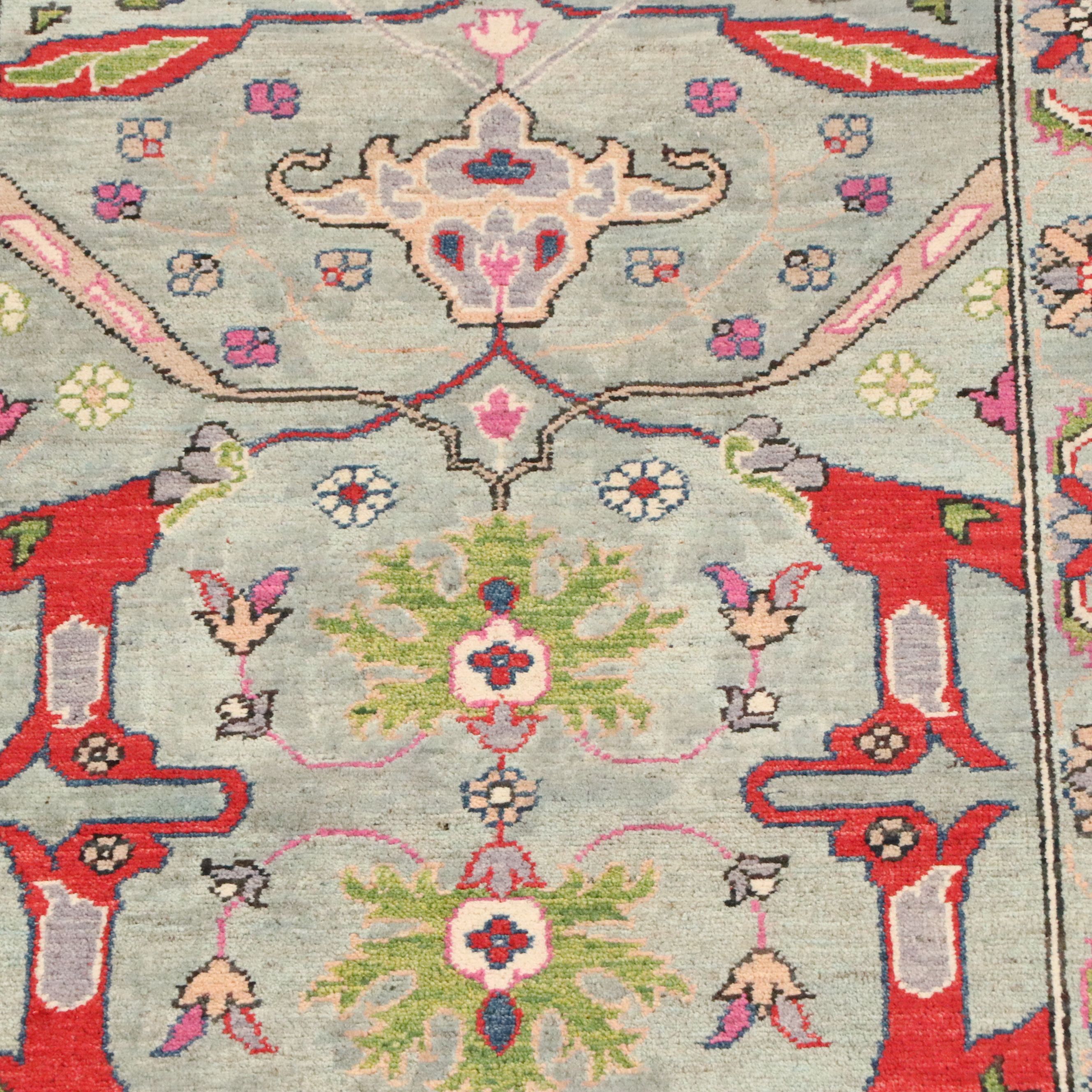 2'11 x 9'10 Hand-Knotted Indian Kazak Carpet Runner