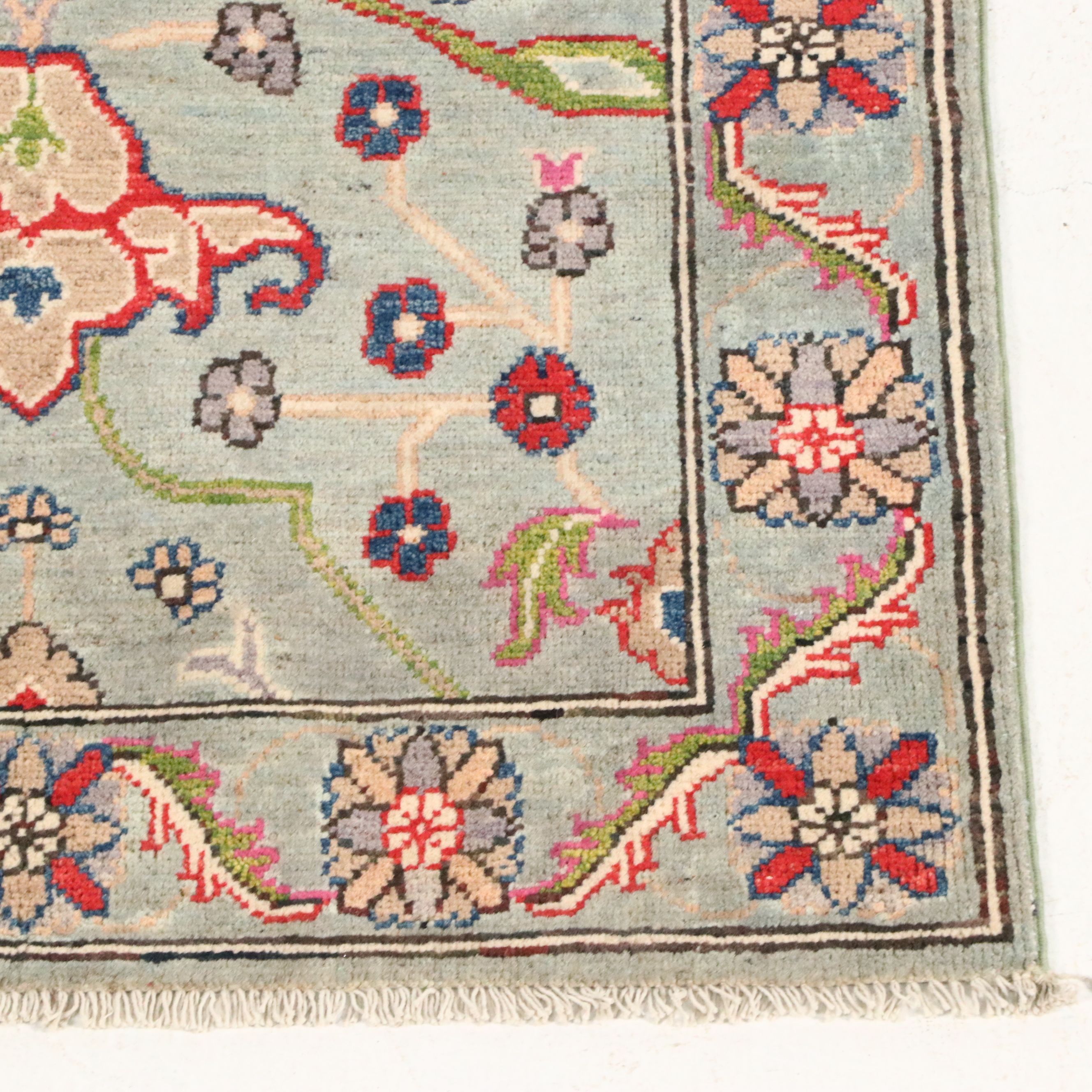 2'11 x 9'10 Hand-Knotted Indian Kazak Carpet Runner