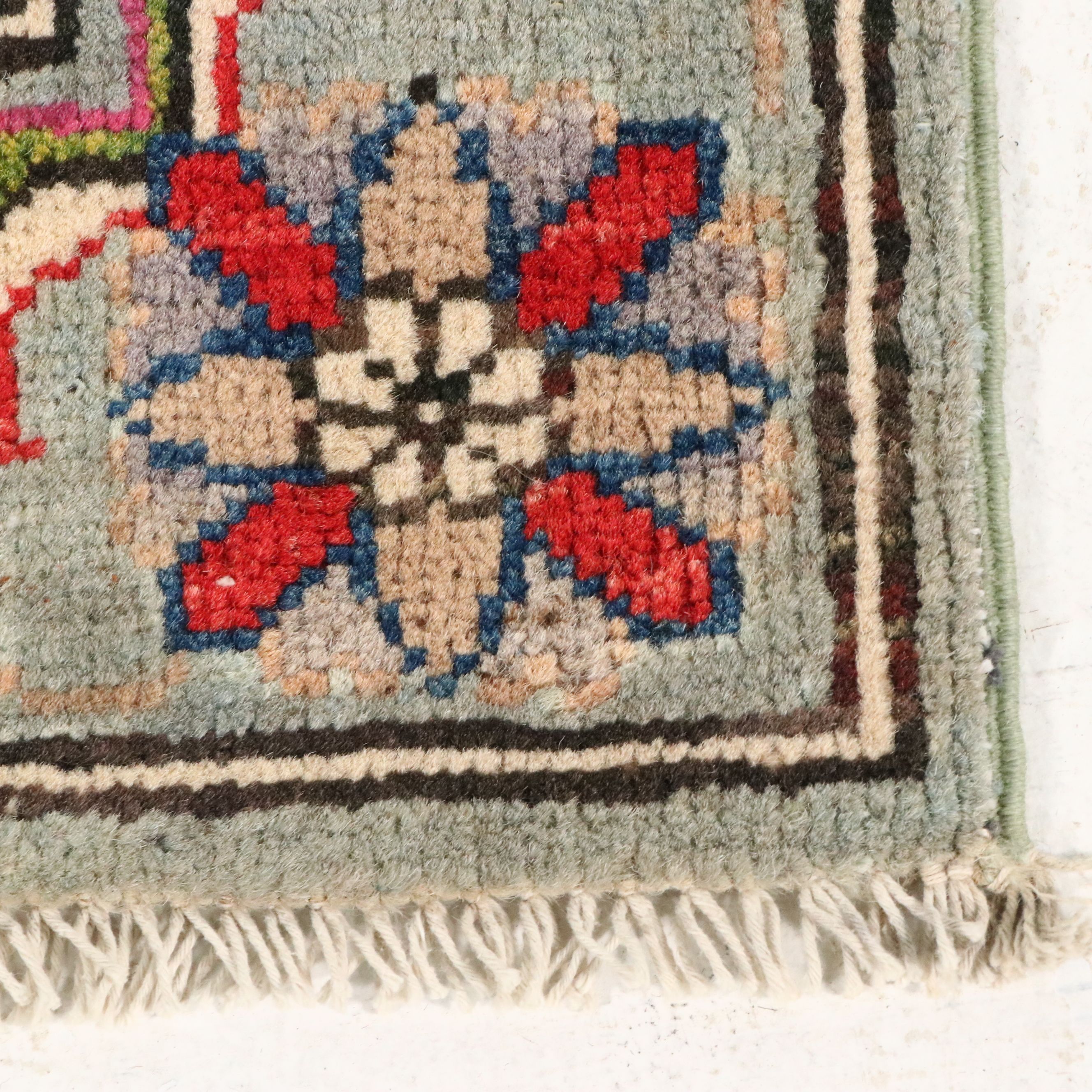 2'11 x 9'10 Hand-Knotted Indian Kazak Carpet Runner