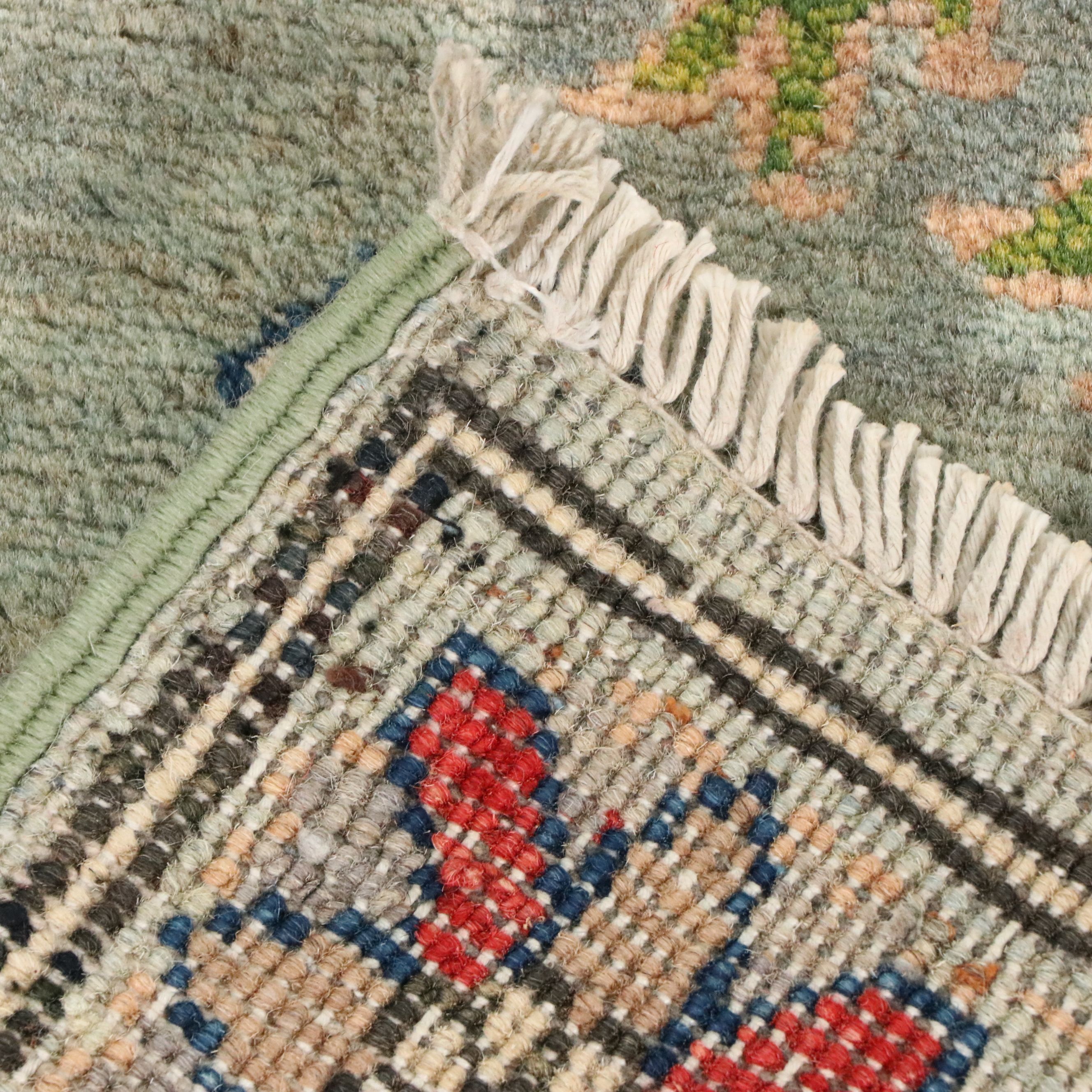 2'11 x 9'10 Hand-Knotted Indian Kazak Carpet Runner