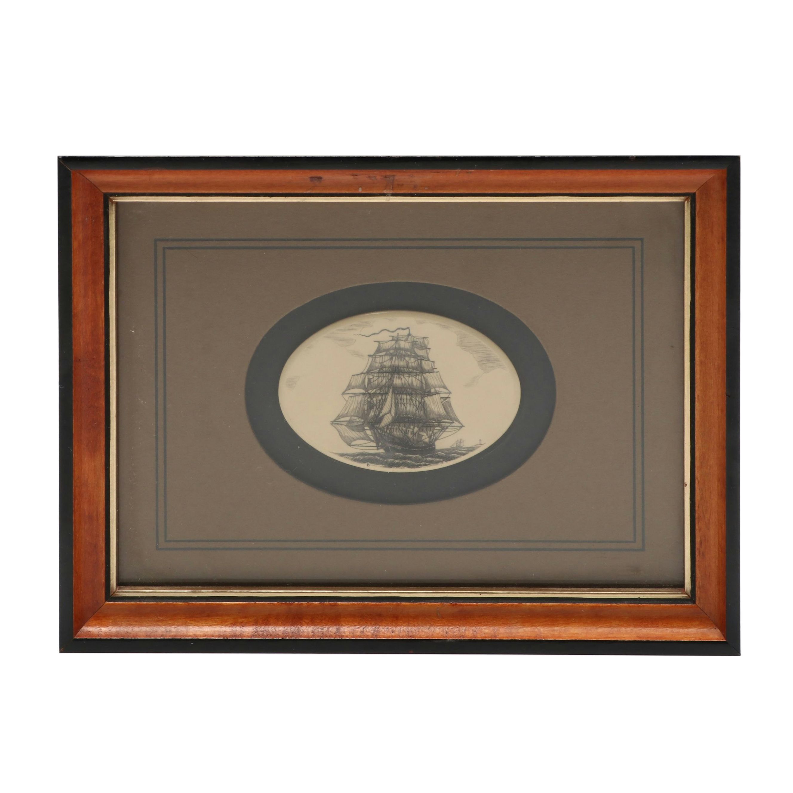 Scrimshaw Medallion Ships