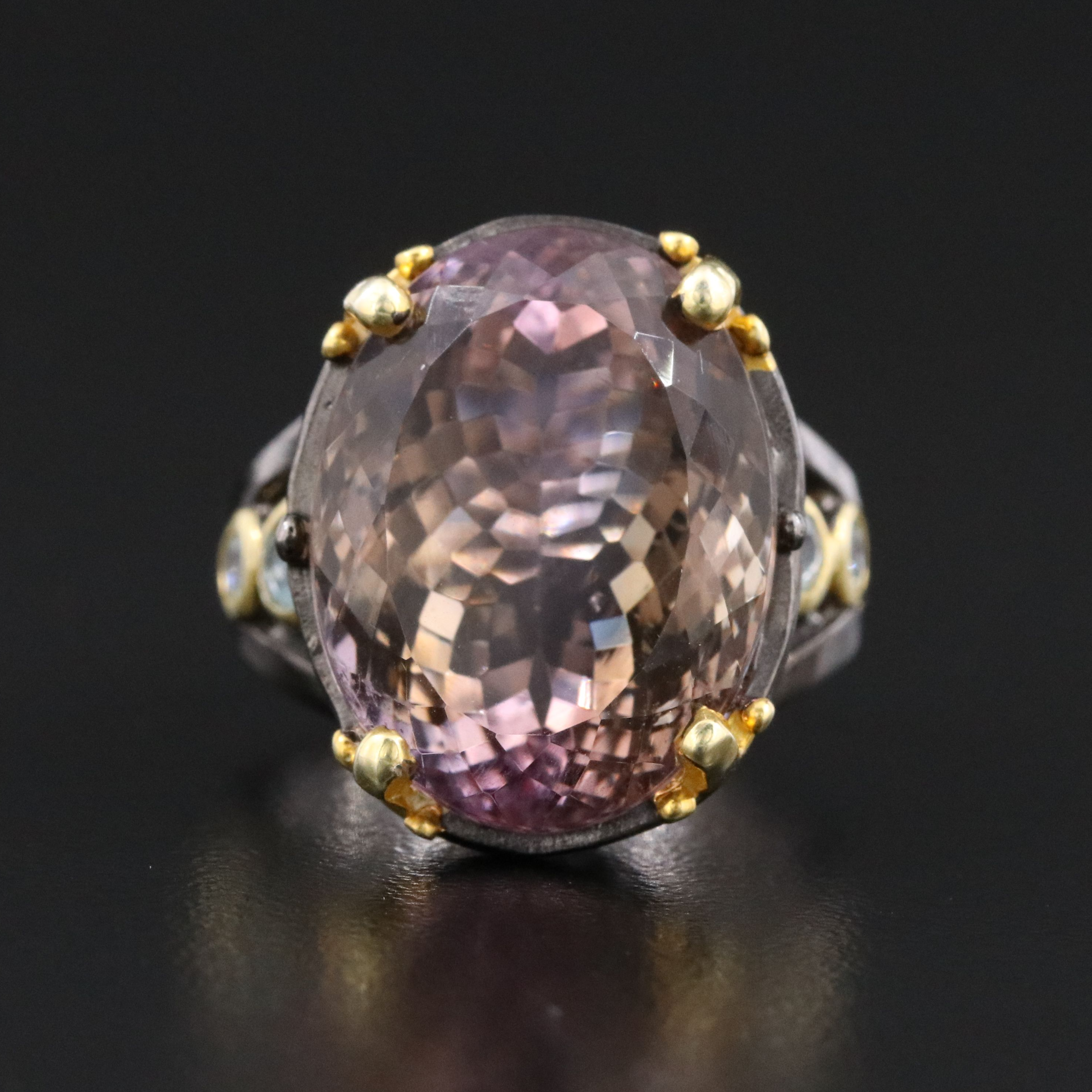 Sterling Ametrine and Sky Blue Topaz Ring