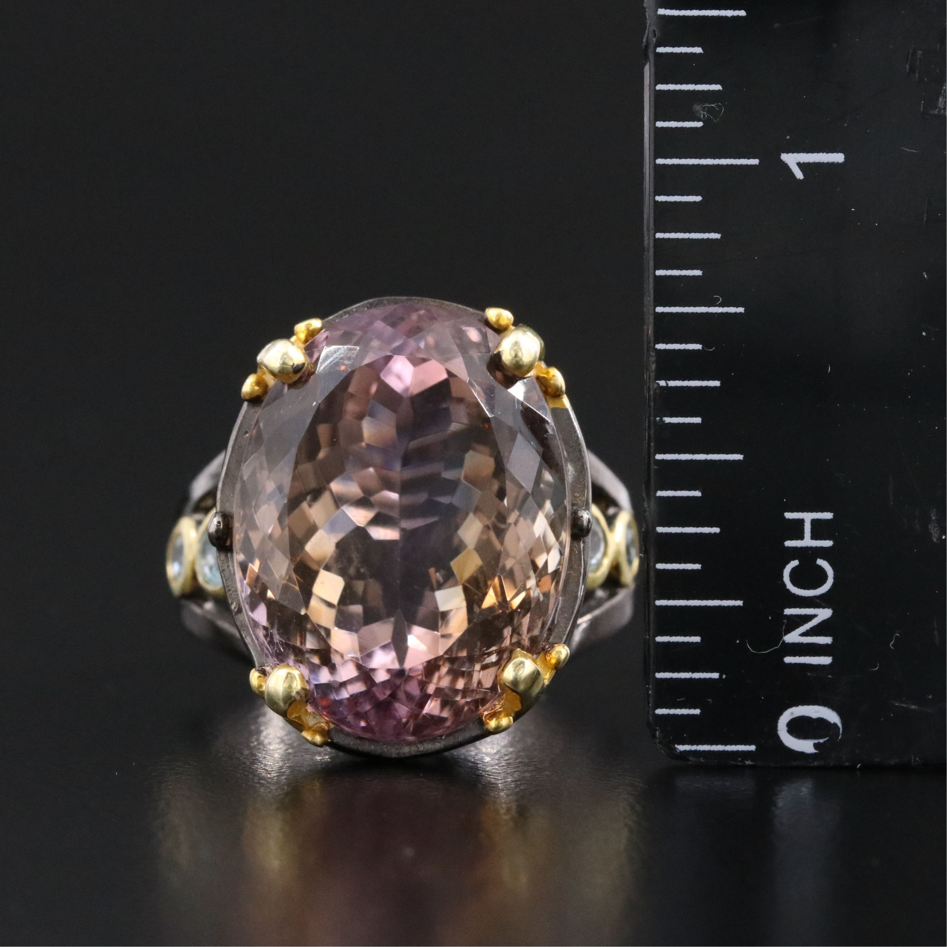 Sterling Ametrine and Sky Blue Topaz Ring