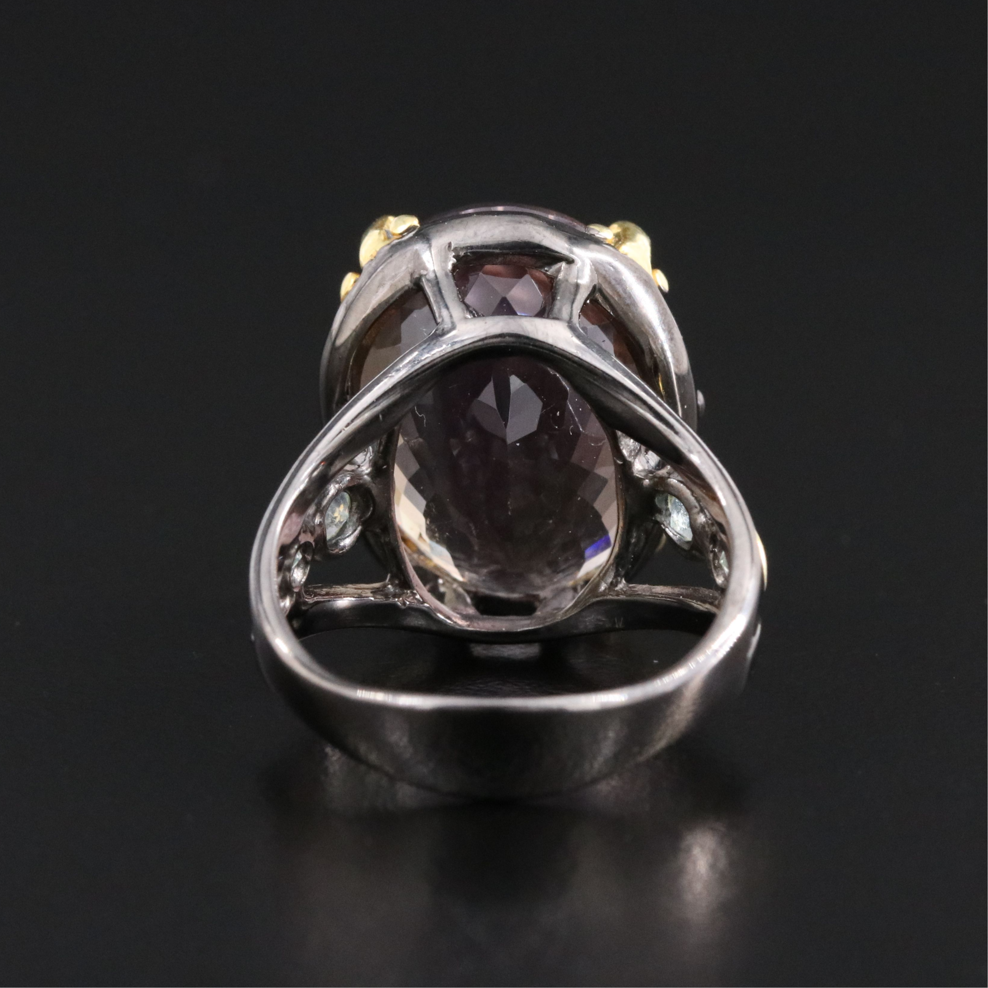 Sterling Ametrine and Sky Blue Topaz Ring