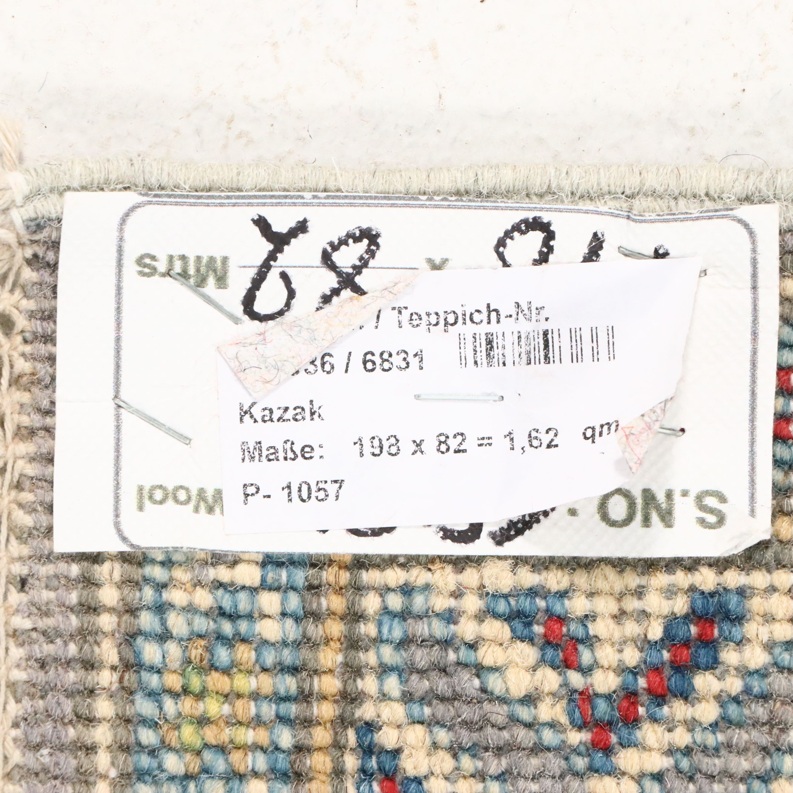 2'9 x 6'7 Hand-Knotted Afghan Kazak Carpet Runner