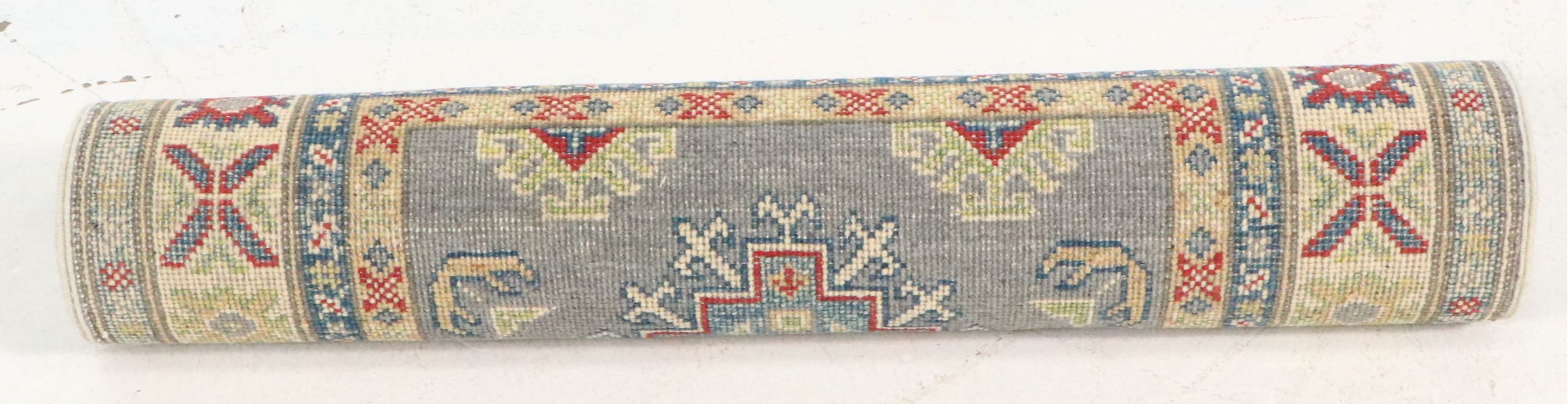 2'9 x 6'7 Hand-Knotted Afghan Kazak Carpet Runner