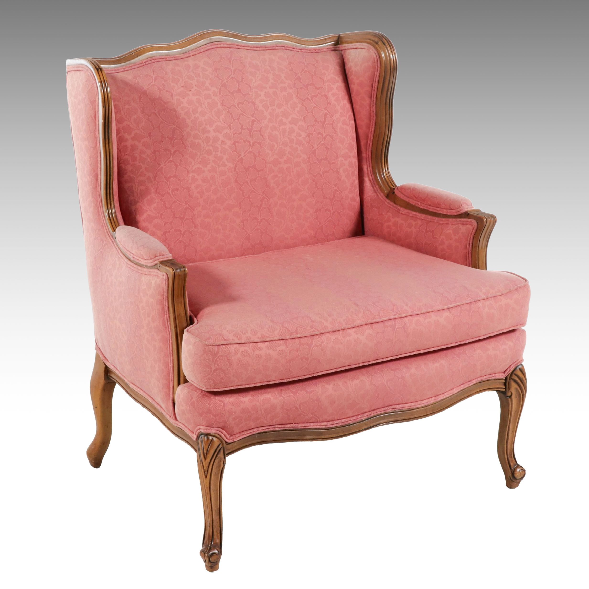 French Provincial Style Wingback Bergère, Mid to Late 20th Century