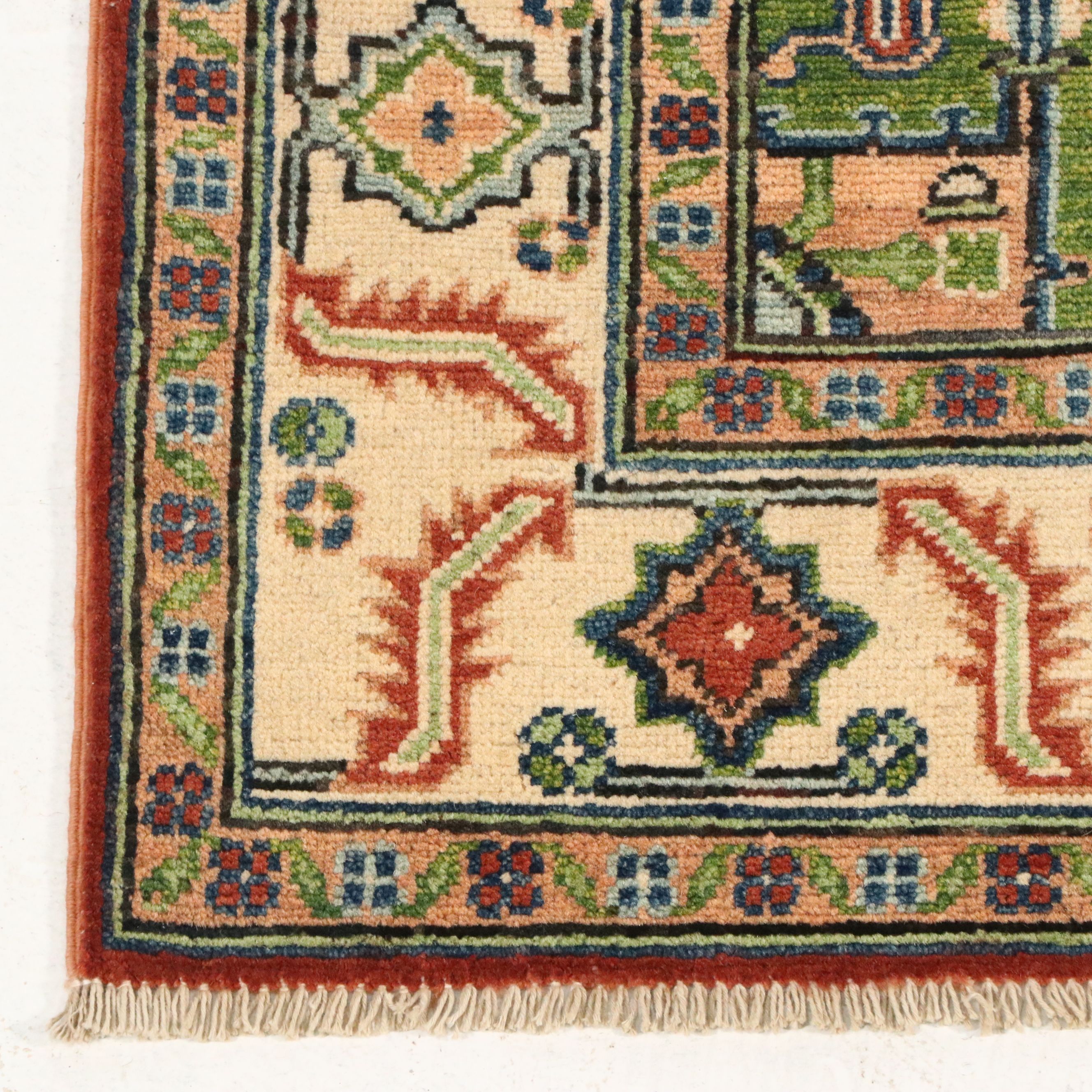 4' x 5'10 Hand-Knotted Afghan Kazak Area Rug