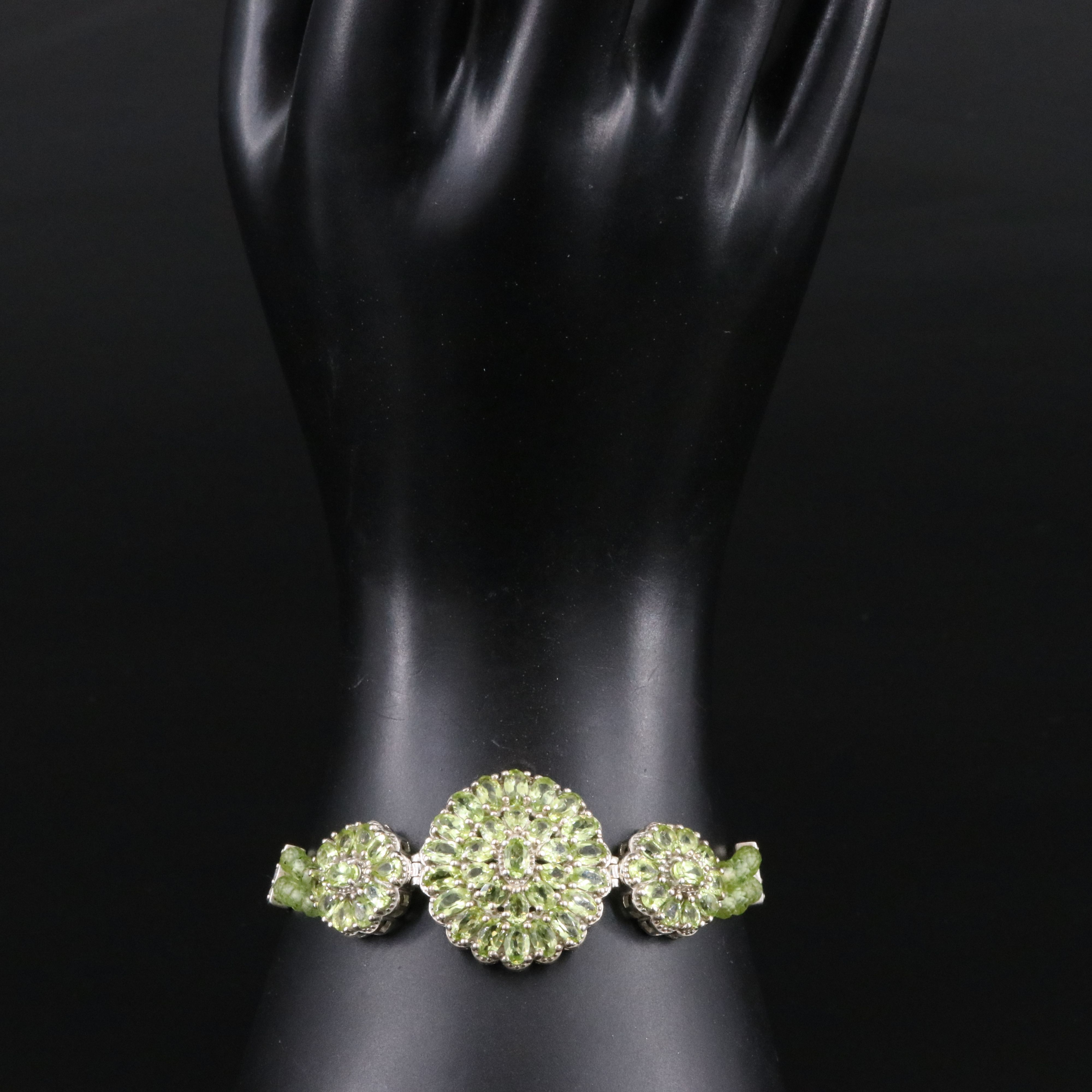 Sterling Peridot and White Topaz Bracelet