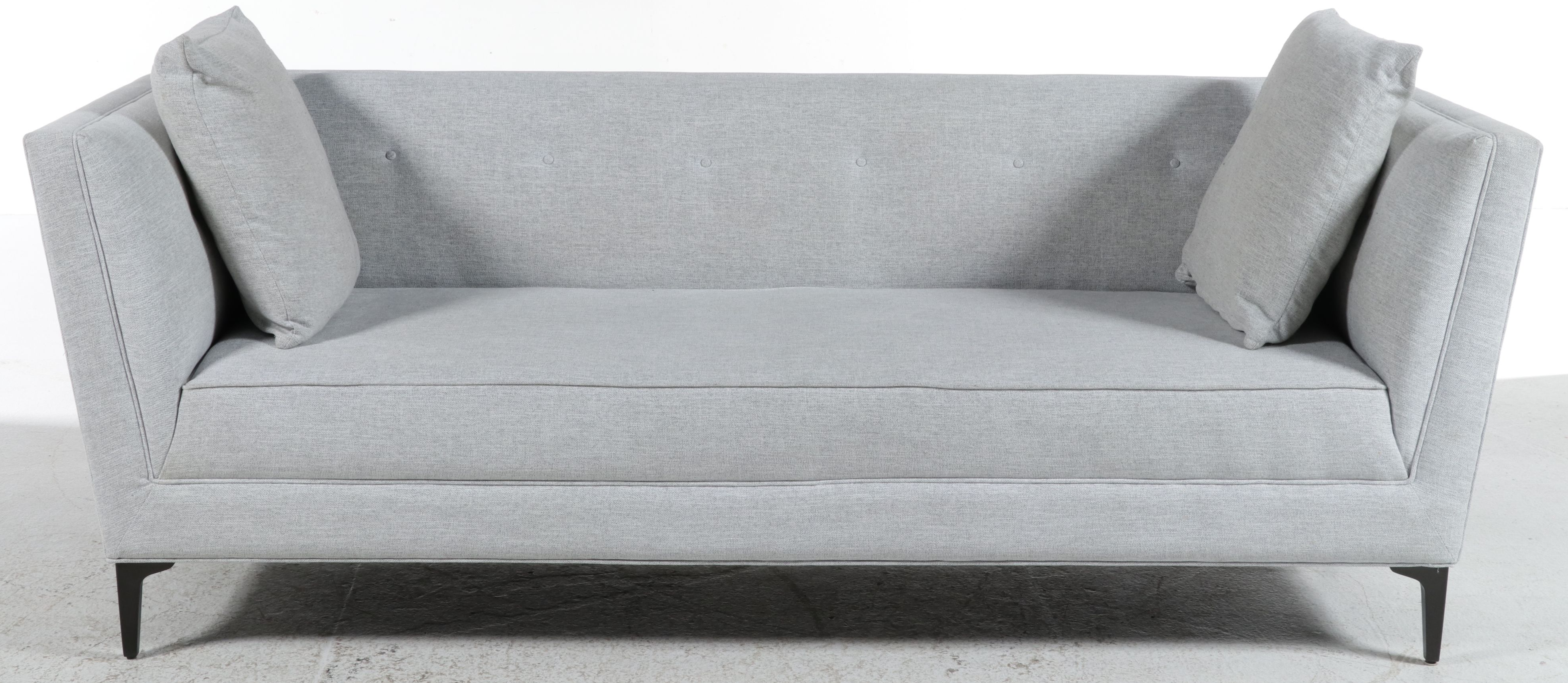Jonathan Louis Grey Sectional Sofa with Pillows, 21st Century