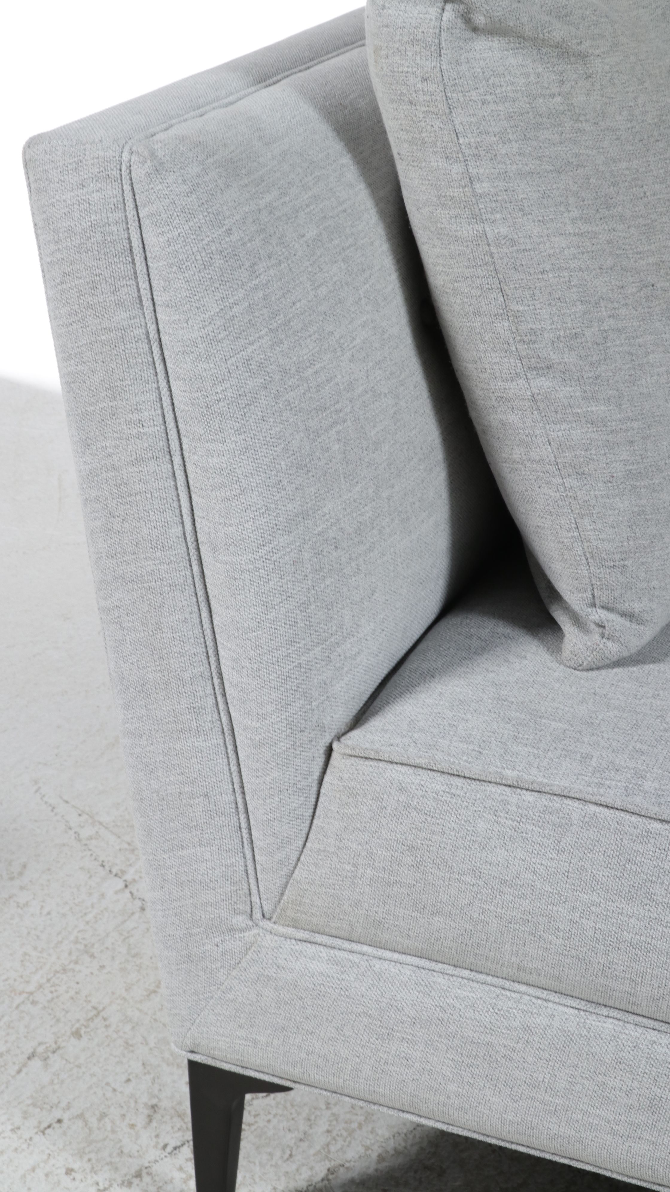 Jonathan Louis Grey Sectional Sofa with Pillows, 21st Century