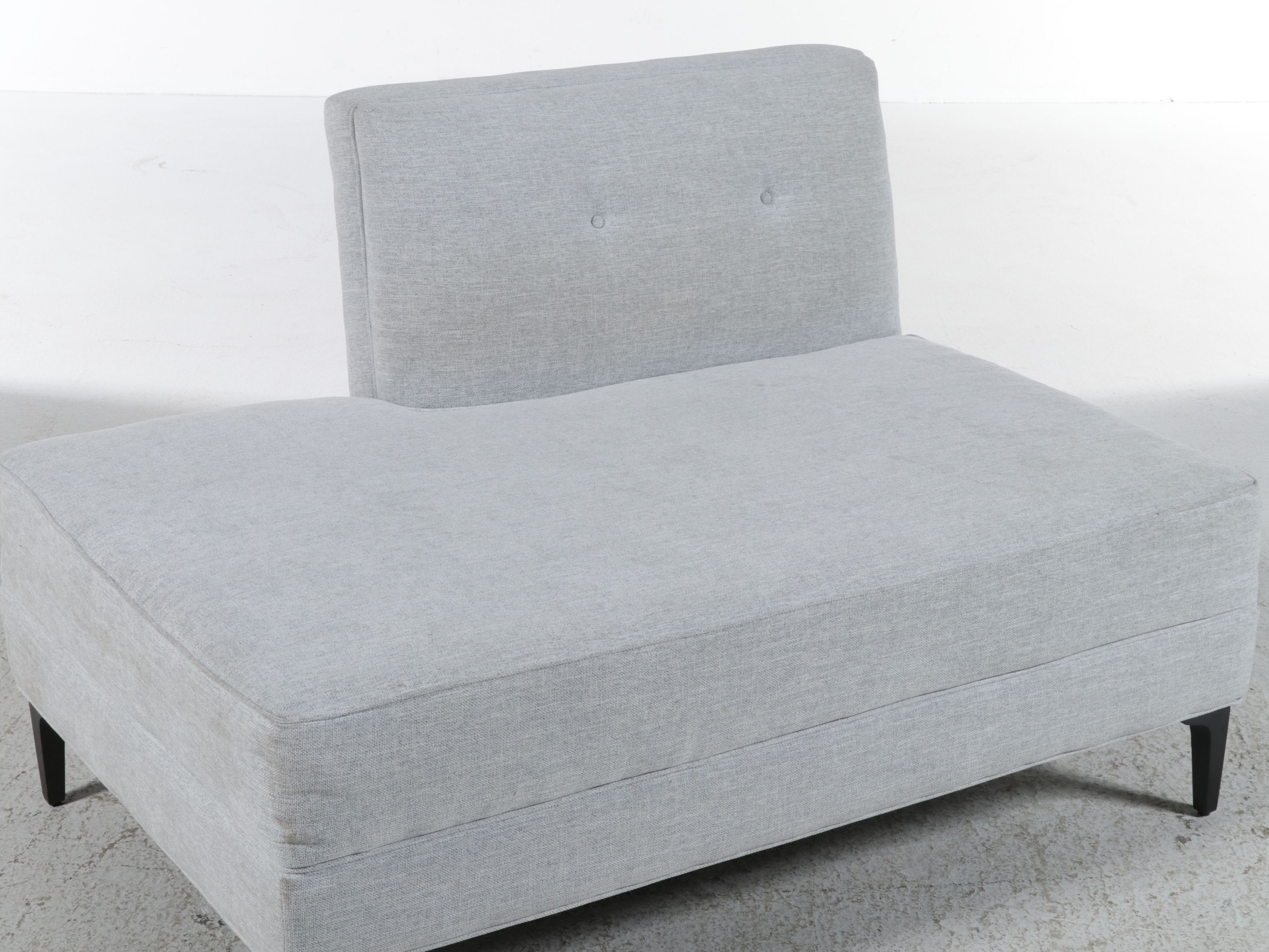 Jonathan Louis Grey Sectional Sofa with Pillows, 21st Century