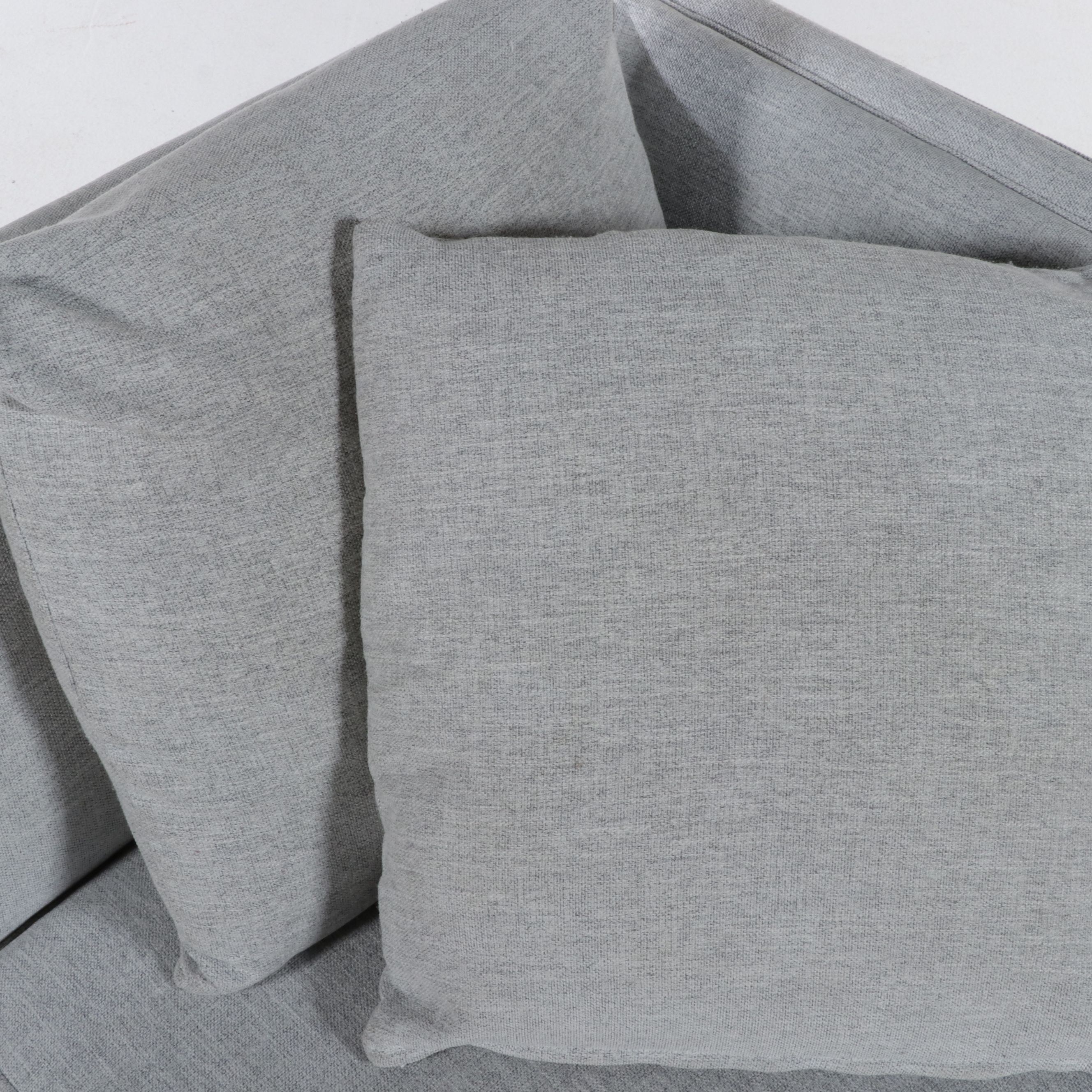 Jonathan Louis Grey Sectional Sofa with Pillows, 21st Century
