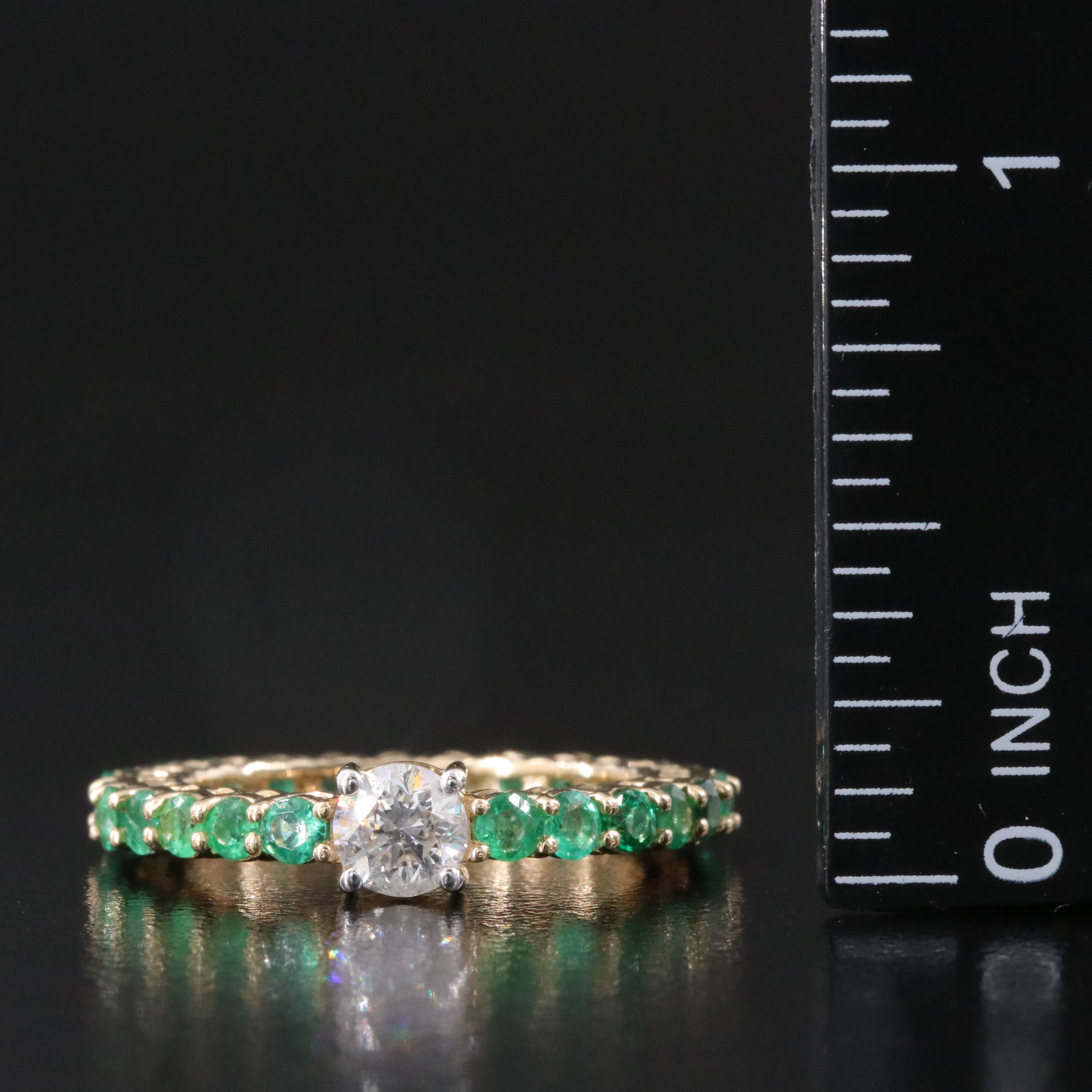 18K 1.48 CTW Emerald and 0.48 CTW Diamond Eternity Band