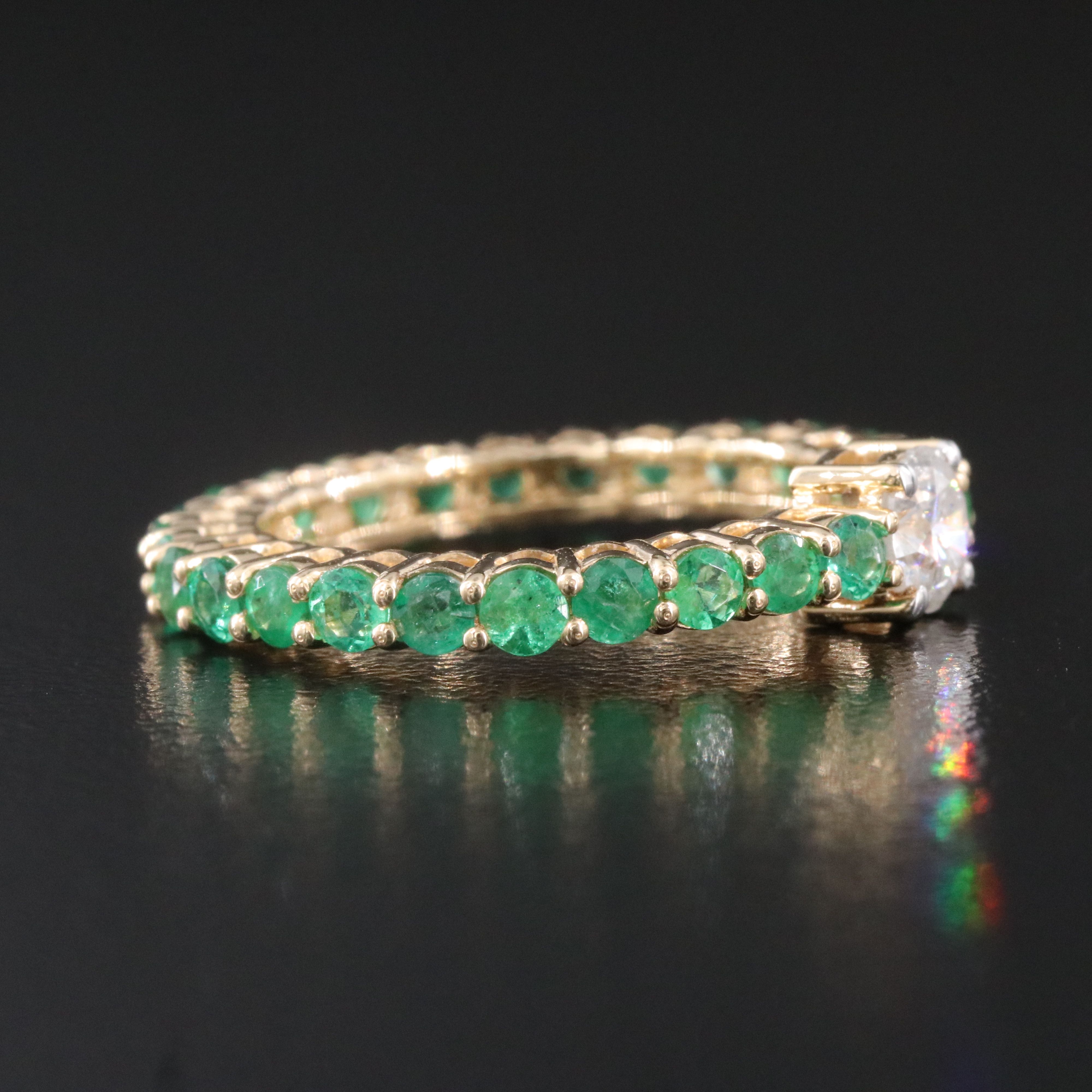 18K 1.48 CTW Emerald and 0.48 CTW Diamond Eternity Band