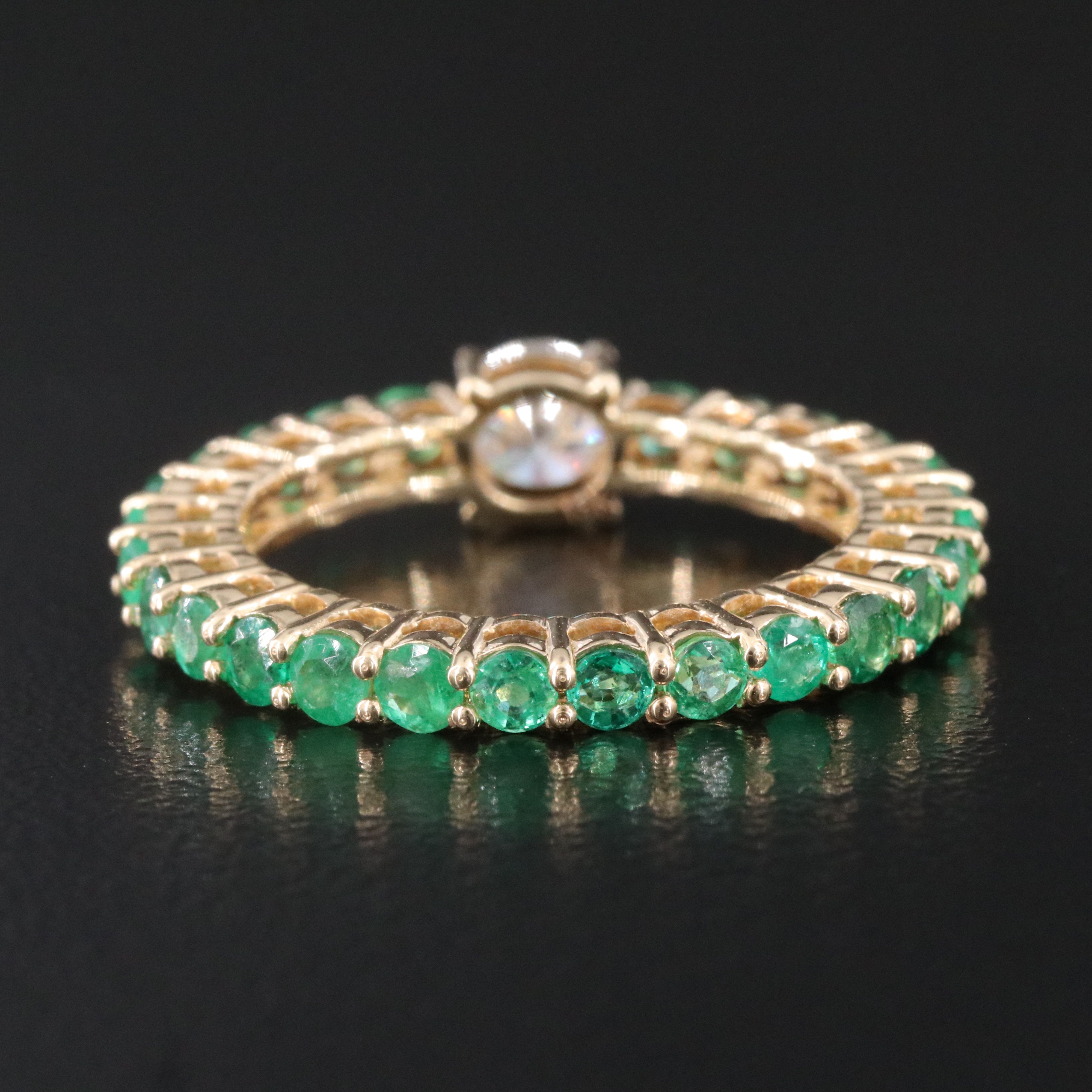 18K 1.48 CTW Emerald and 0.48 CTW Diamond Eternity Band