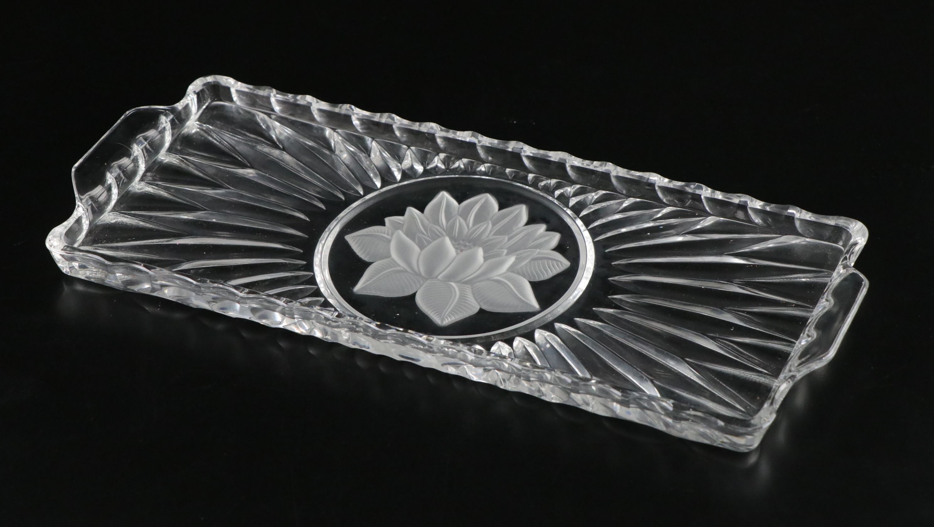 Aston Westwood "Royal Rose Garden" Teacups and Saucers with Crystal Tray