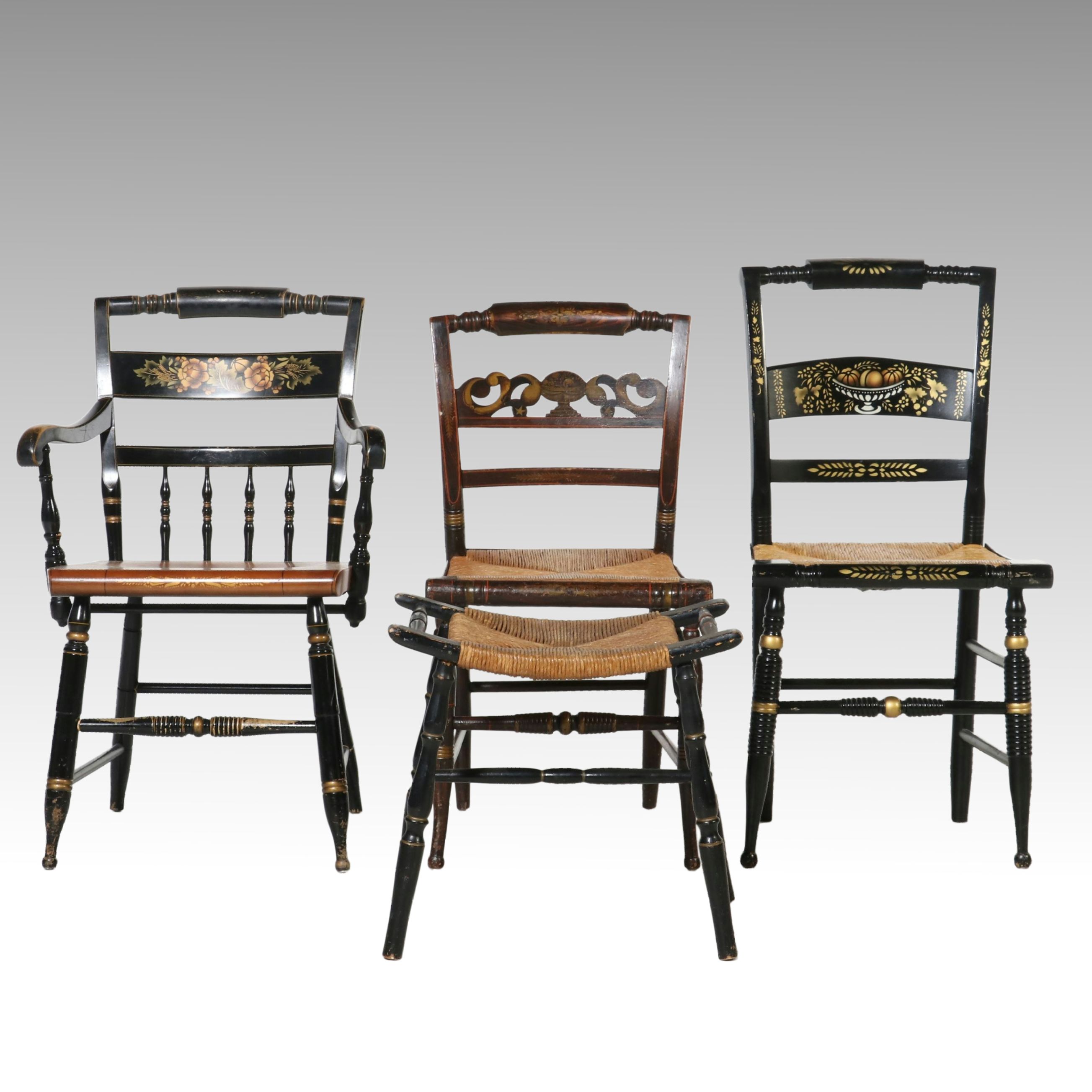 L. Hitchcock with Other Paint-Decorated Fancy Chairs and Stools