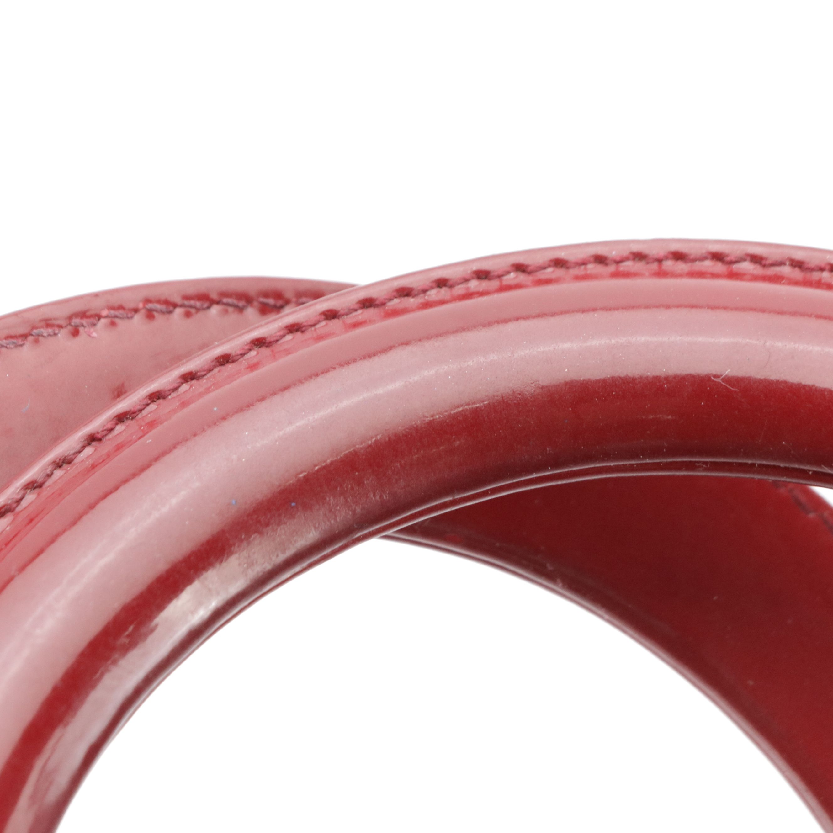 Christian Dior Red Cannage Quilted Patent Leather Medium Lady Dior Two-Way Bag