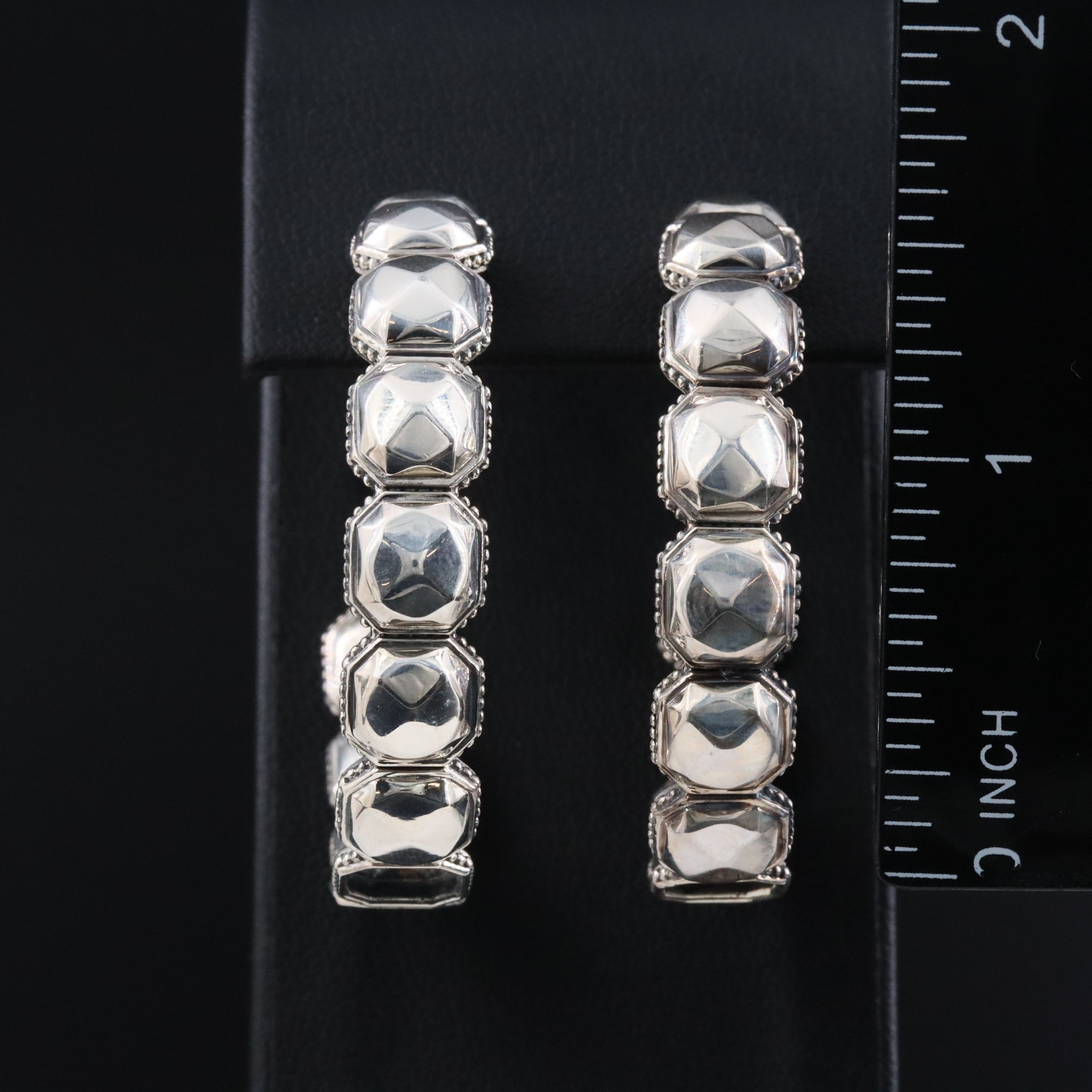 Lagos Facet Rocks Sterling Inside Out Hoop Earrings