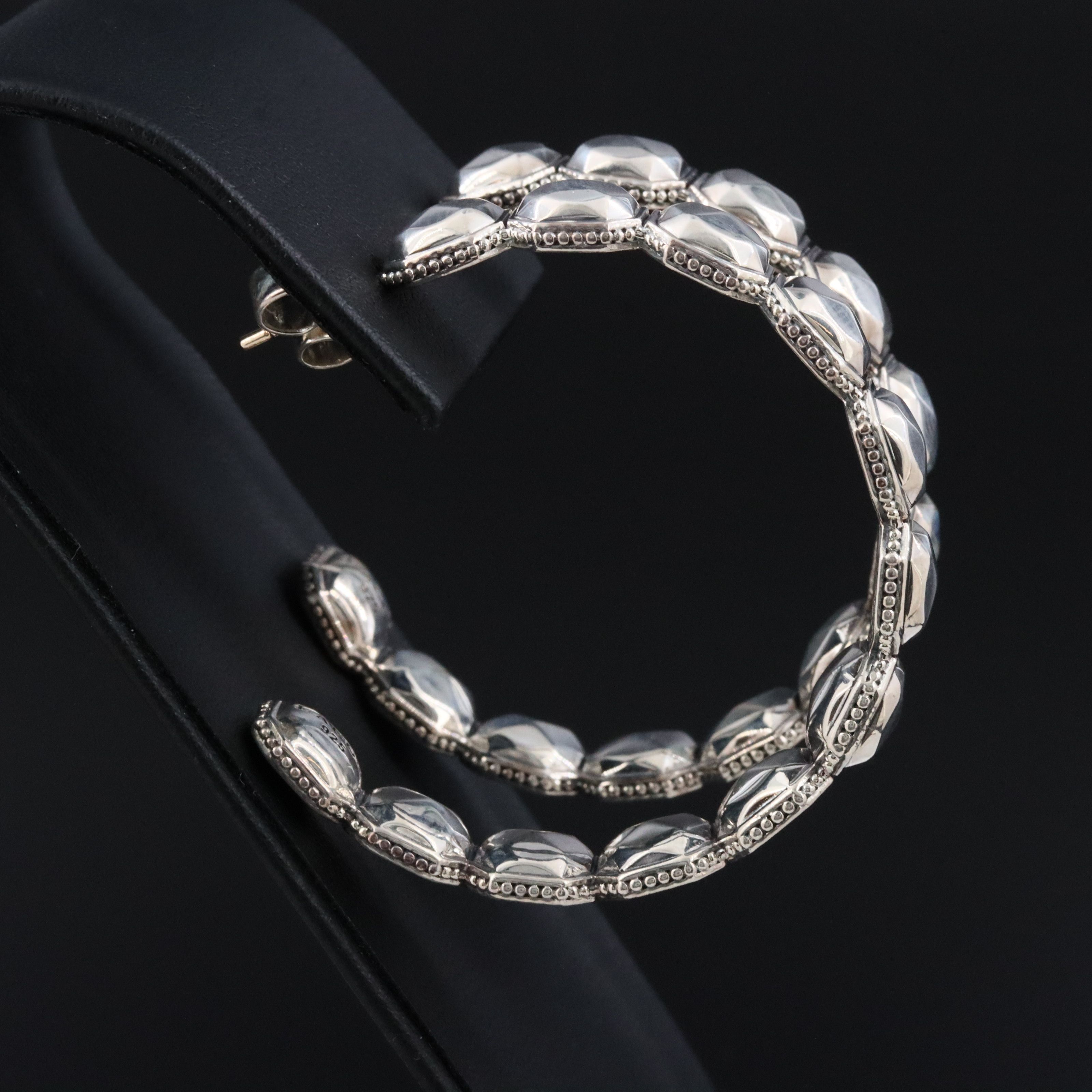 Lagos Facet Rocks Sterling Inside Out Hoop Earrings