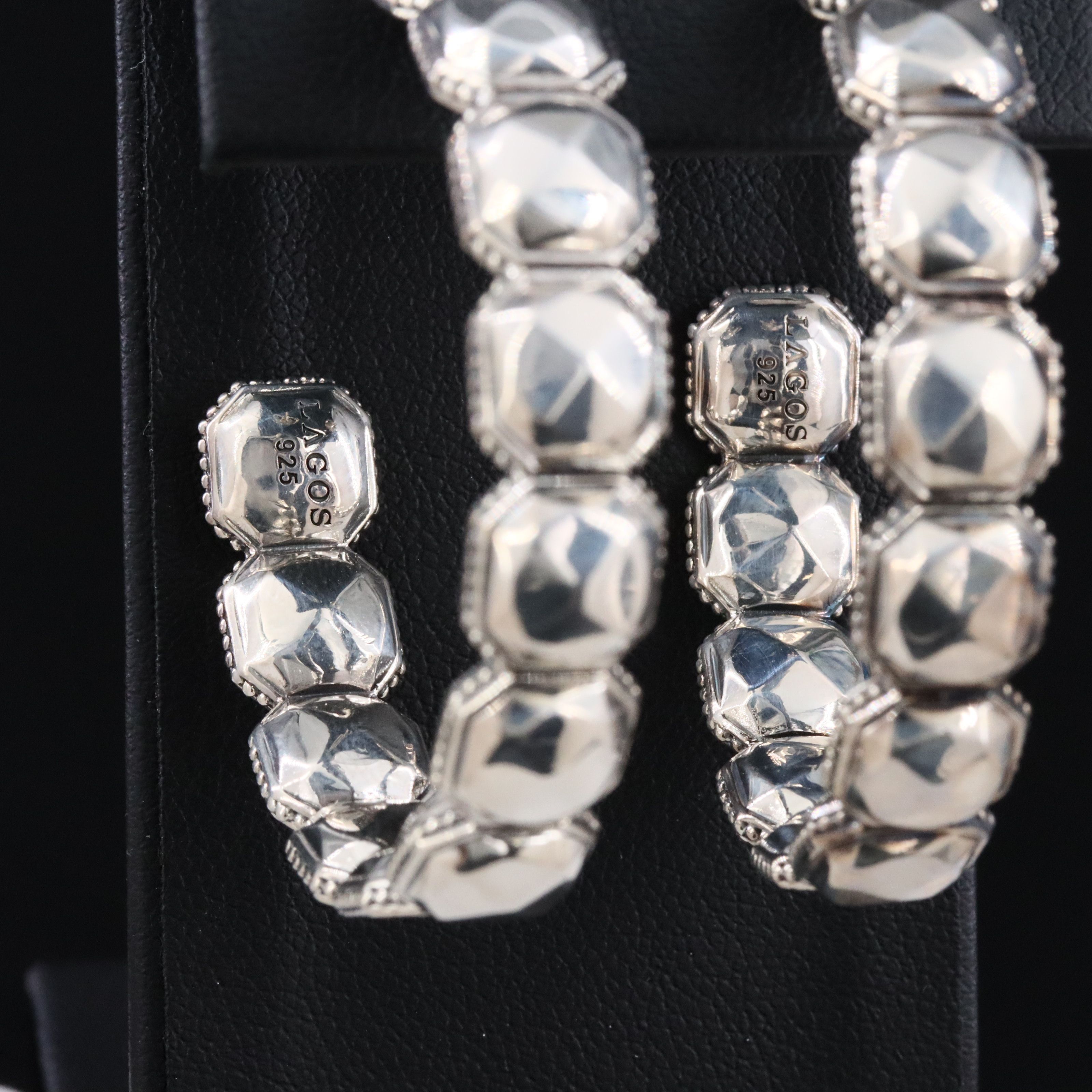 Lagos Facet Rocks Sterling Inside Out Hoop Earrings