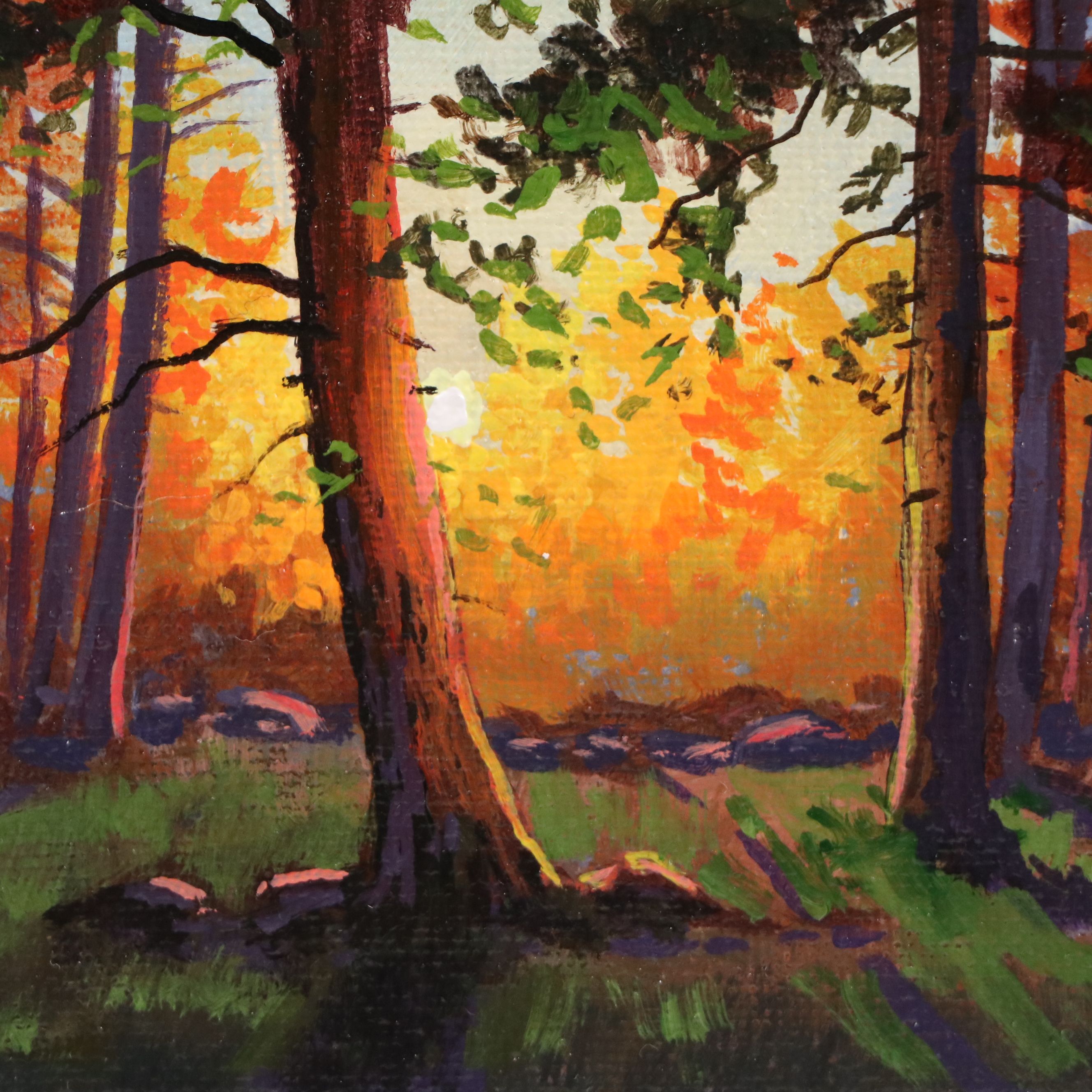 Doug "Bumo" Johnpeer Acrylic Painting of Wooded Landscape, 2025