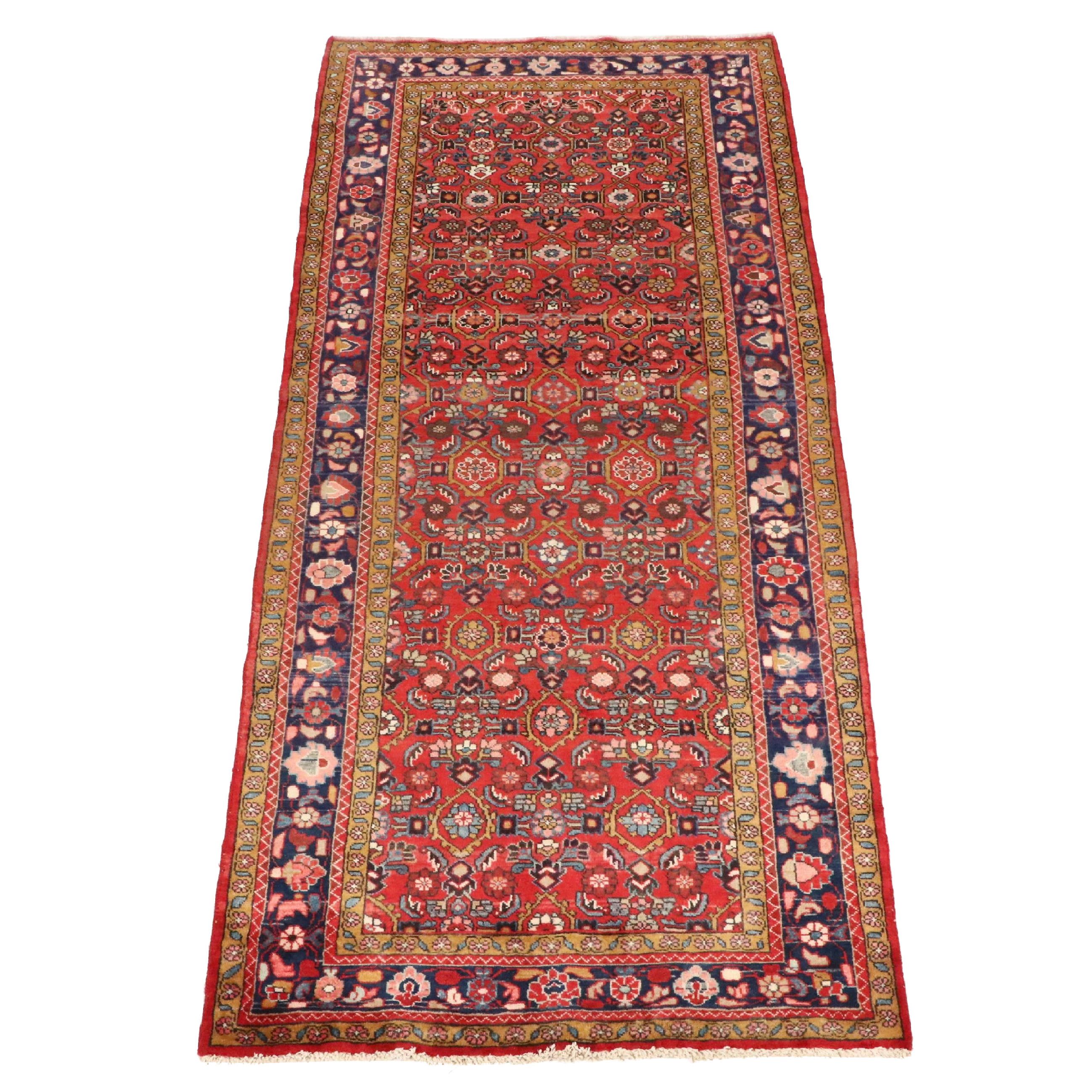 4'11 x 11'1 Hand-Knotted Persian Lilihan Long Rug