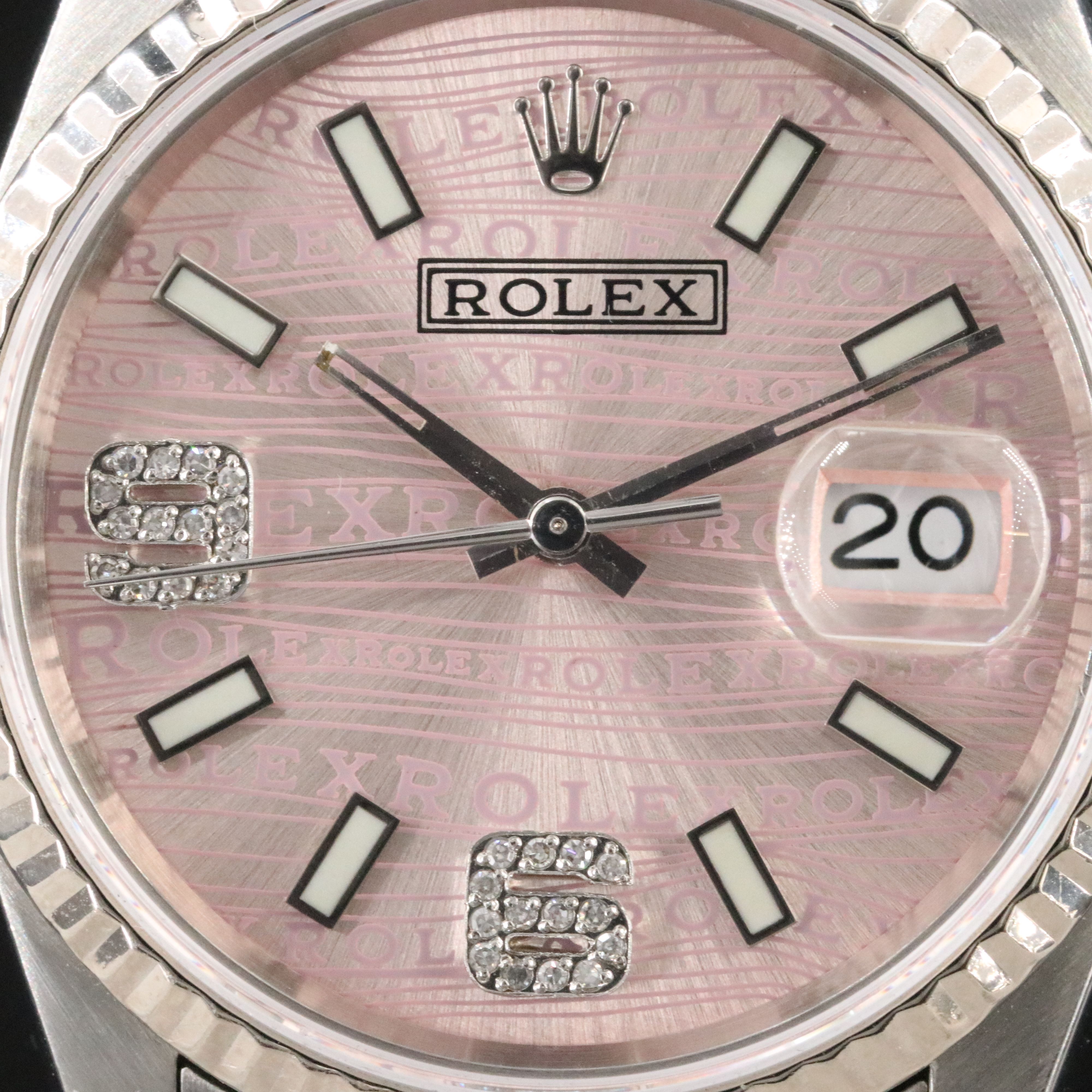 2000 Rolex Custom Diamond Pink Dial Datejust Watch Model 16234