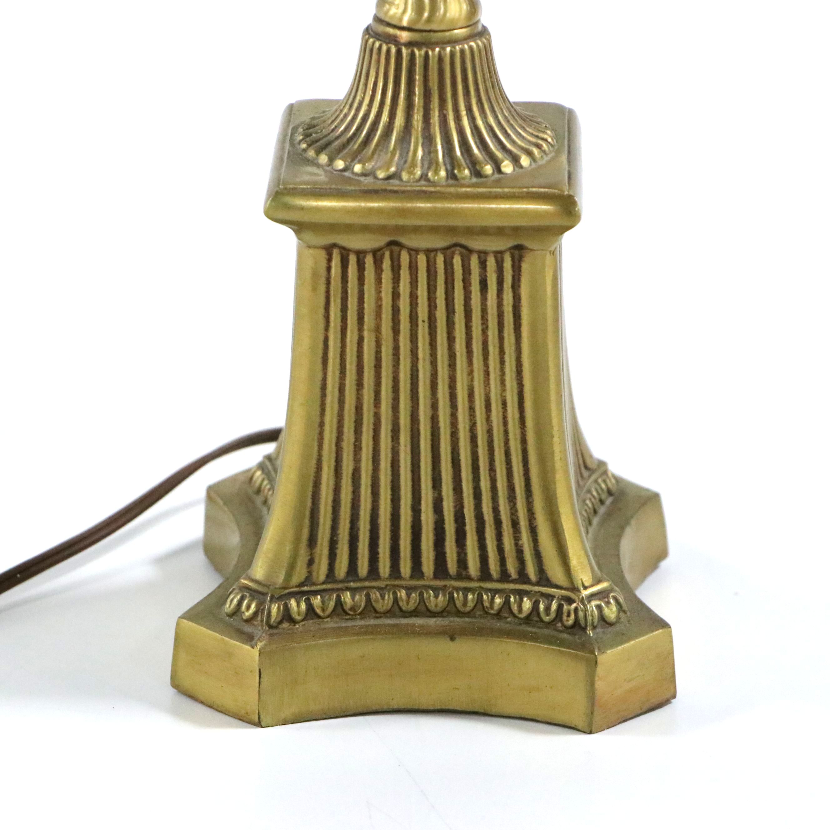 Neoclassical Style Brass Desk or Piano Lamp, Vintage