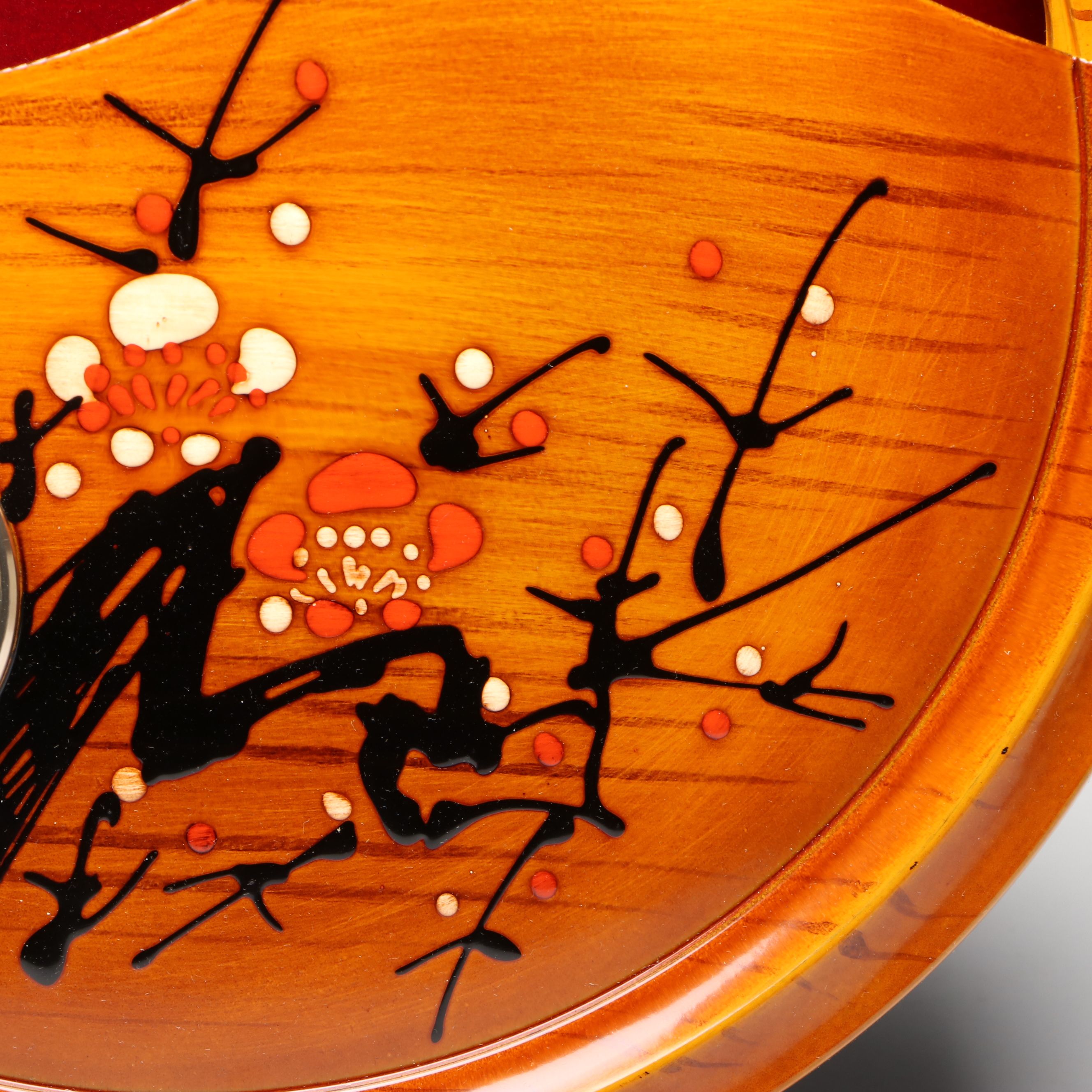 Japanese Lacquered Wooden Thermometer