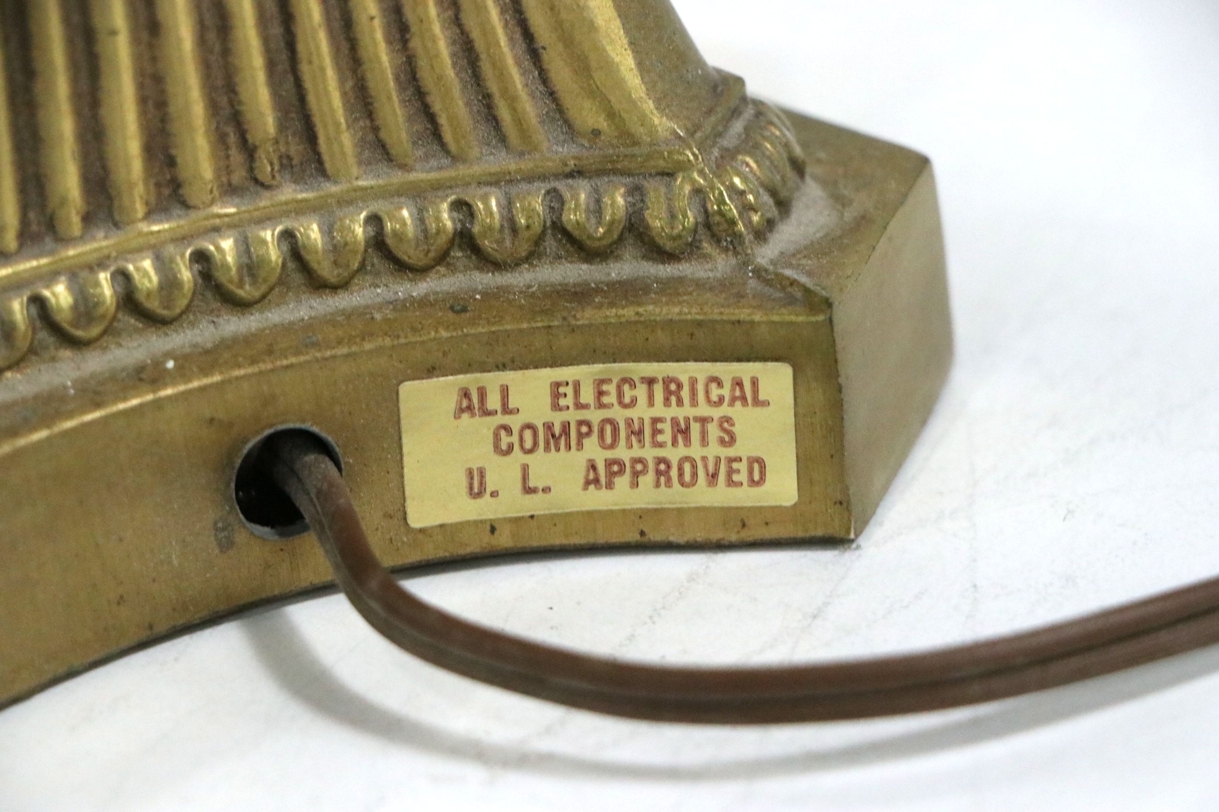 Neoclassical Style Brass Desk or Piano Lamp, Vintage