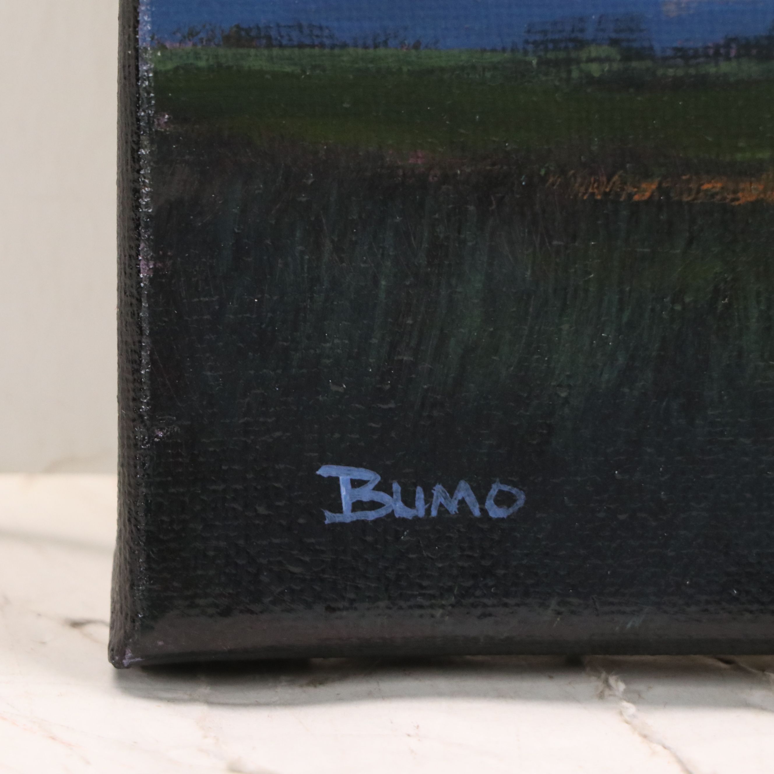 Doug "Bumo" Johnpeer Acrylic Painting of Sunset Landscape, 21st Century