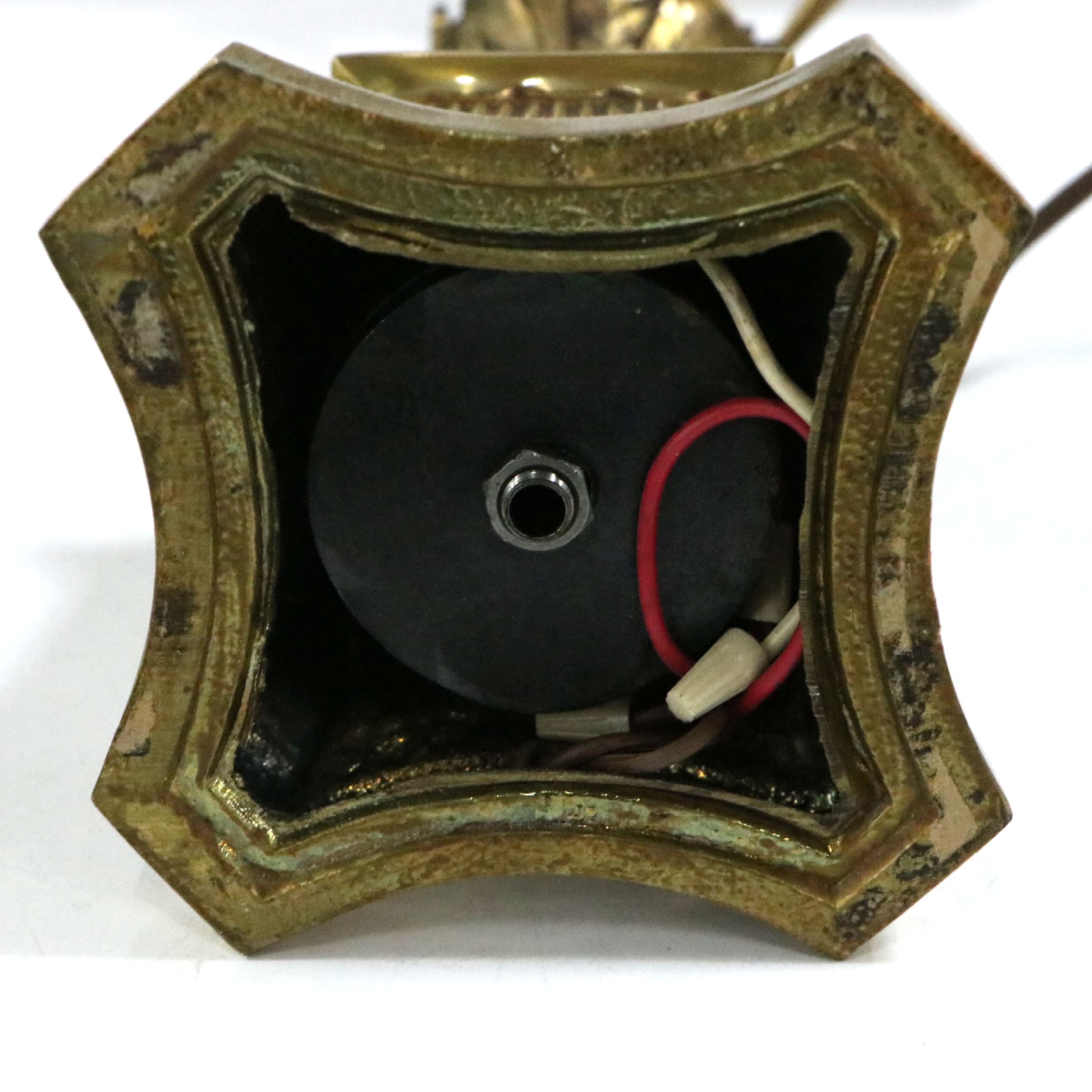 Neoclassical Style Brass Desk or Piano Lamp, Vintage