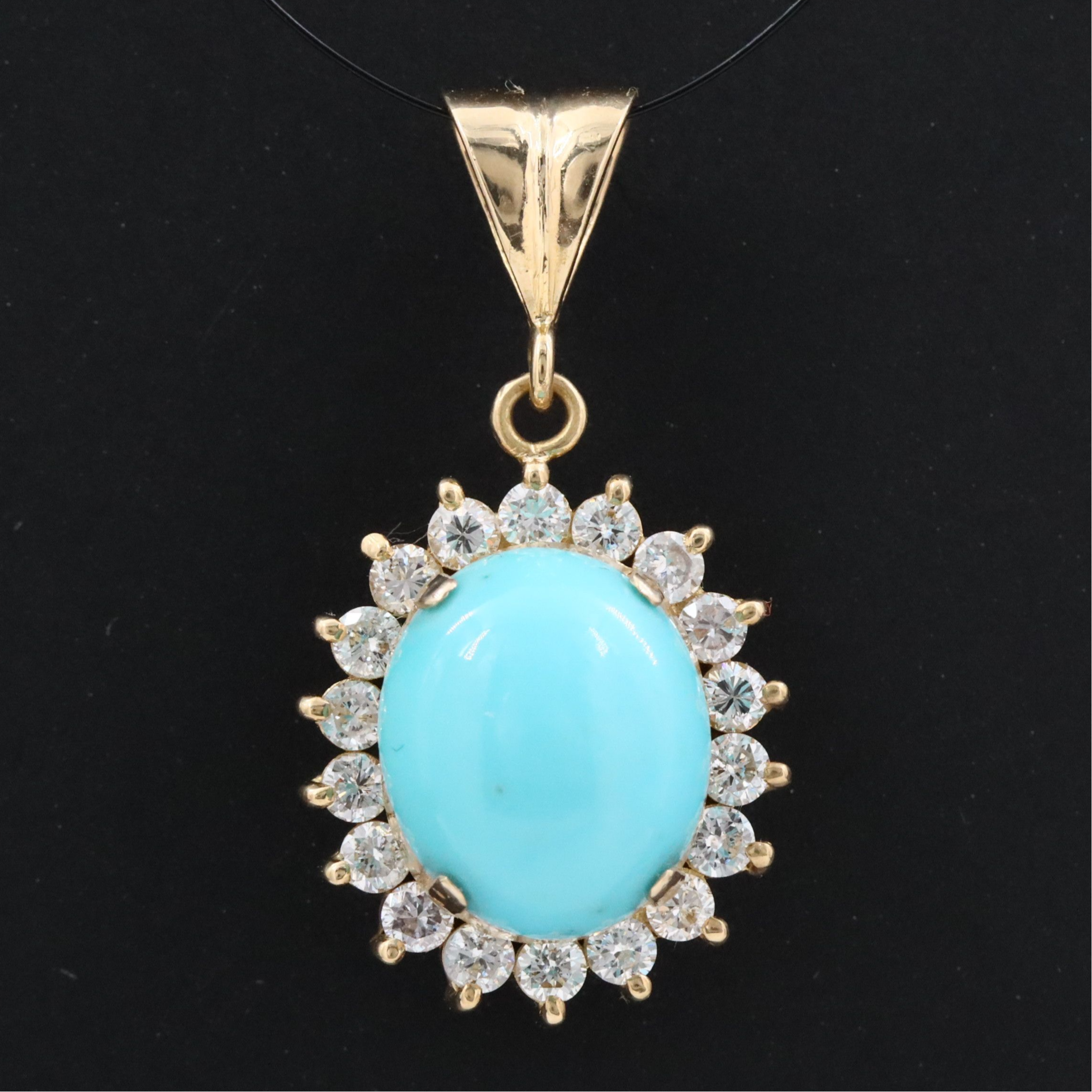 18K Turquoise and Diamond Pendant