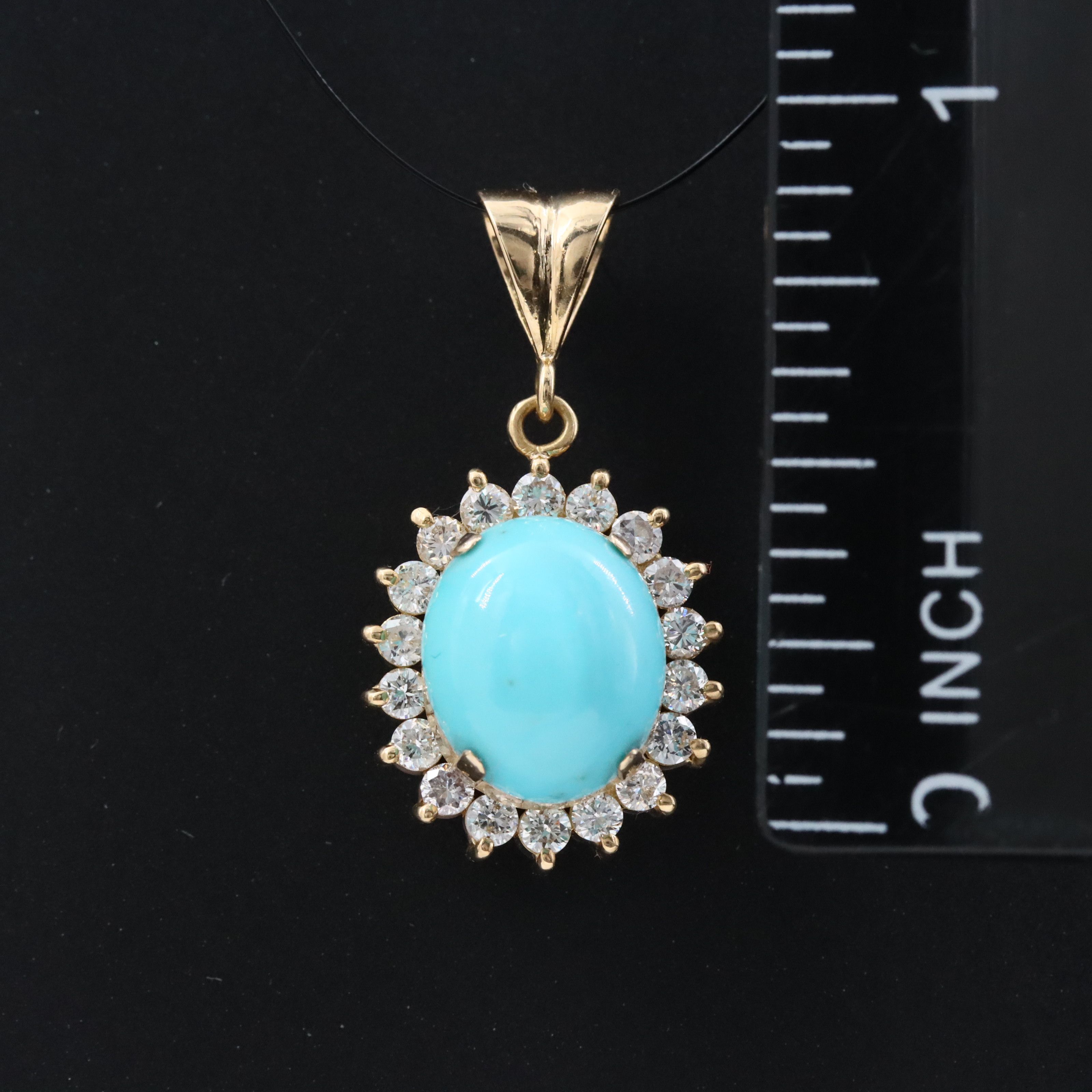 18K Turquoise and Diamond Pendant
