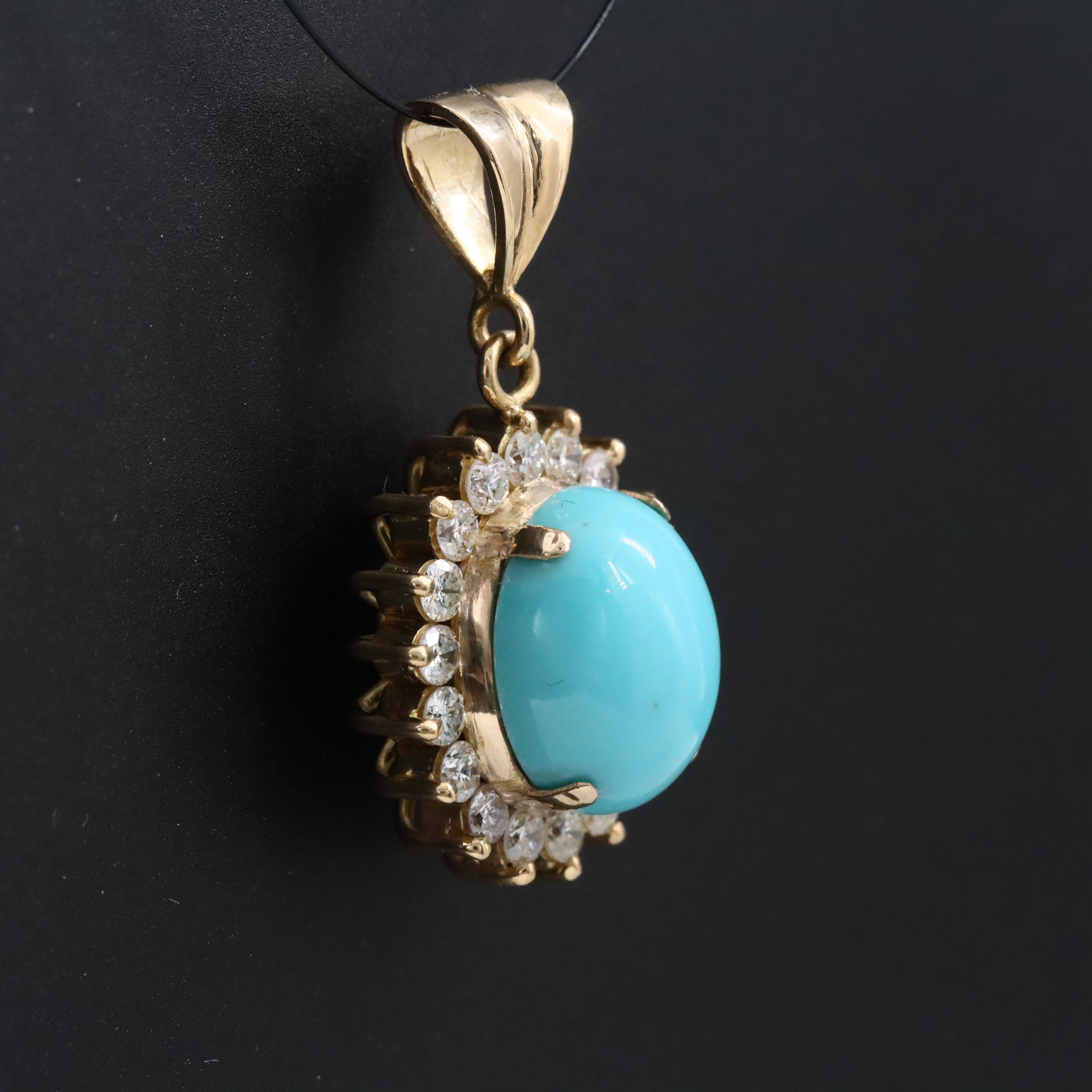 18K Turquoise and Diamond Pendant