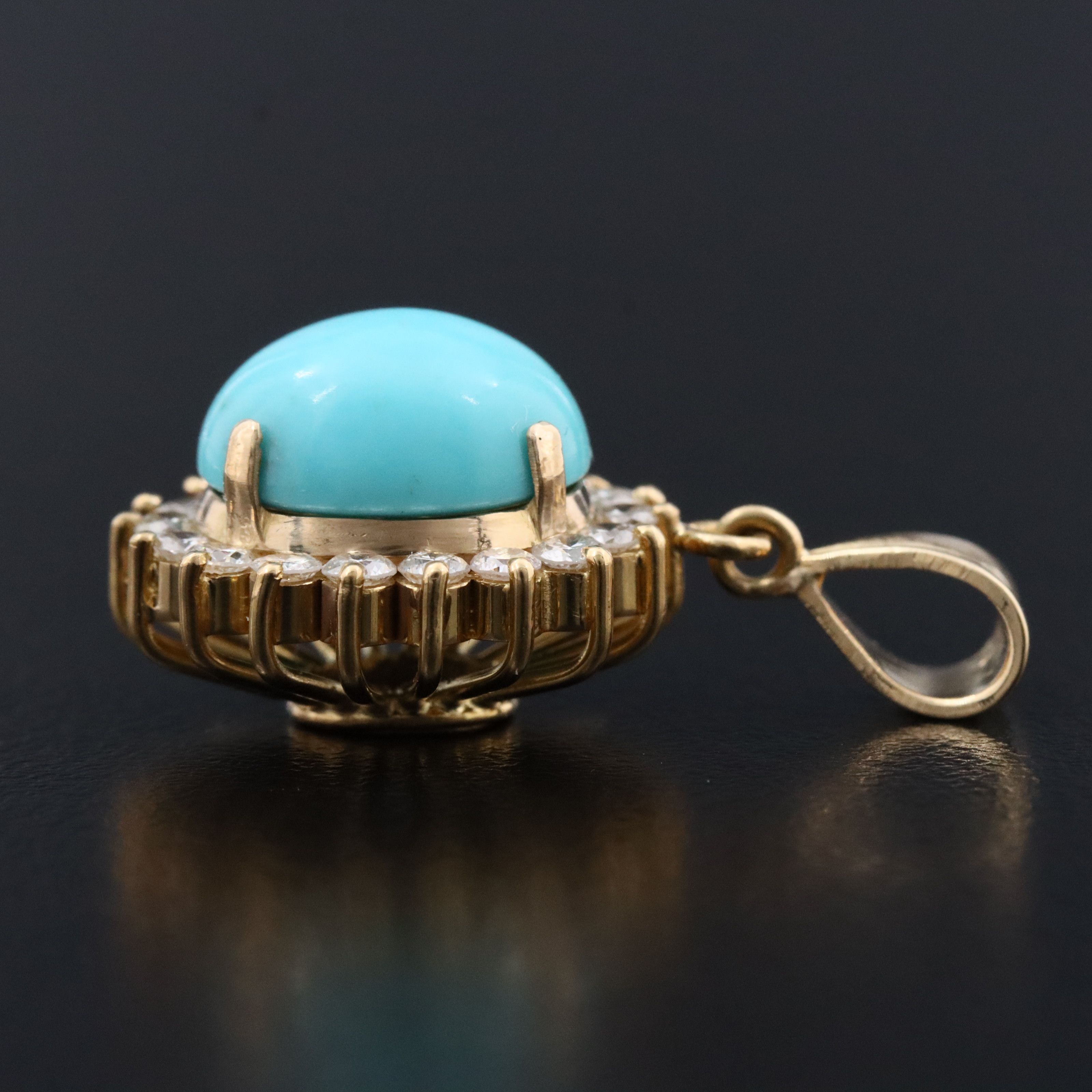 18K Turquoise and Diamond Pendant