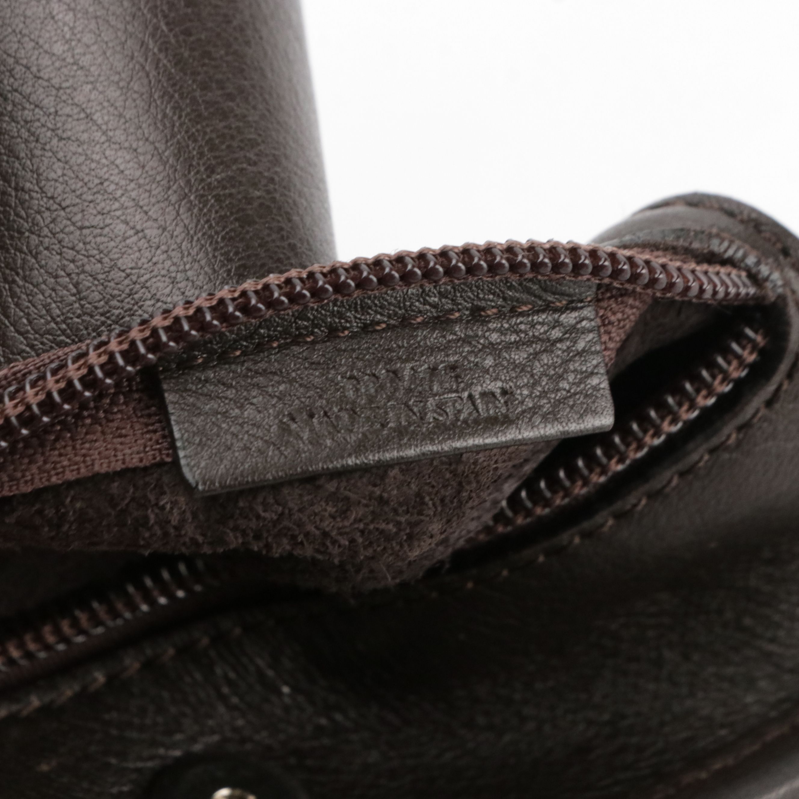 Loewe Anagram Embossed Suede and Leather Crossbody Bag with Web Strap