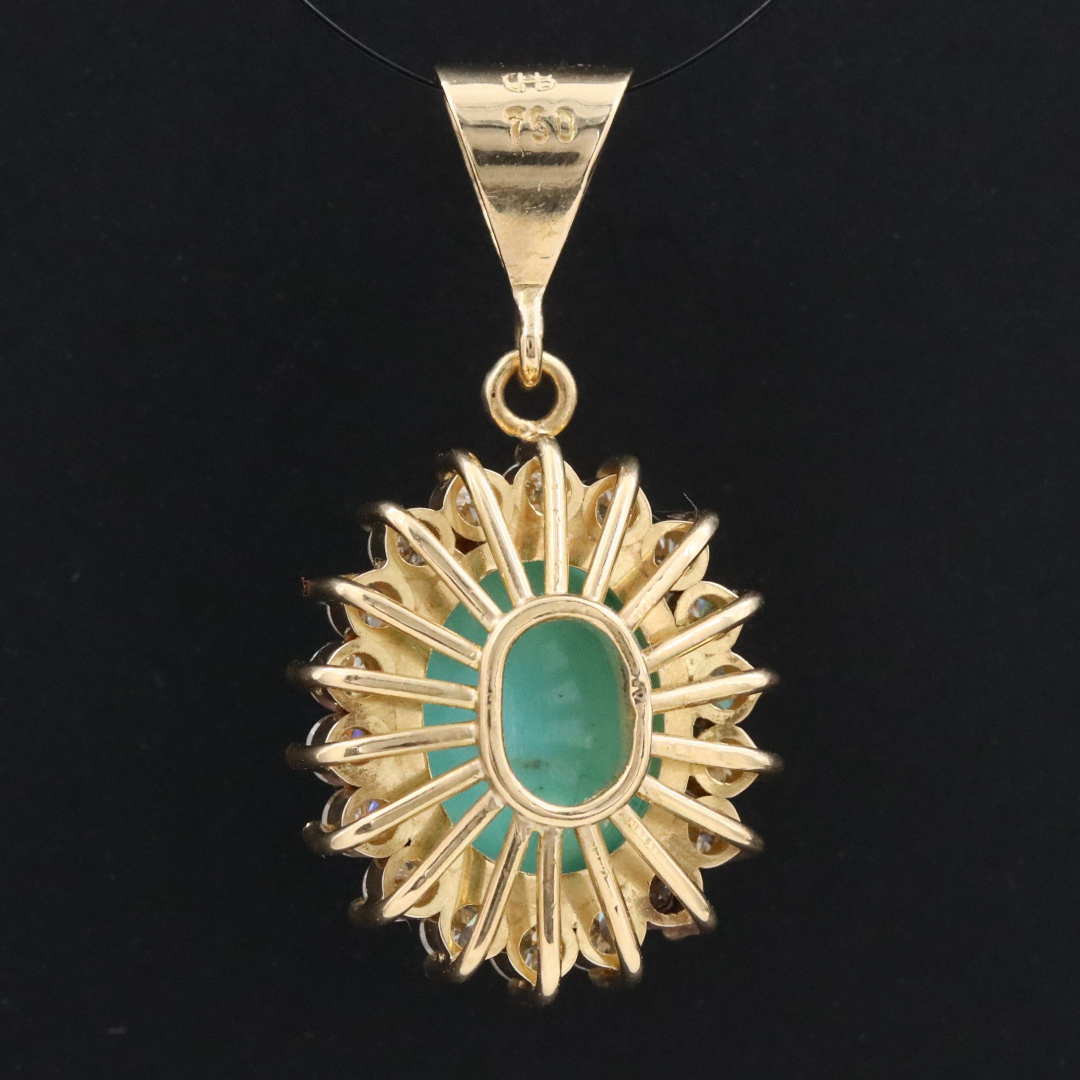 18K Turquoise and Diamond Pendant
