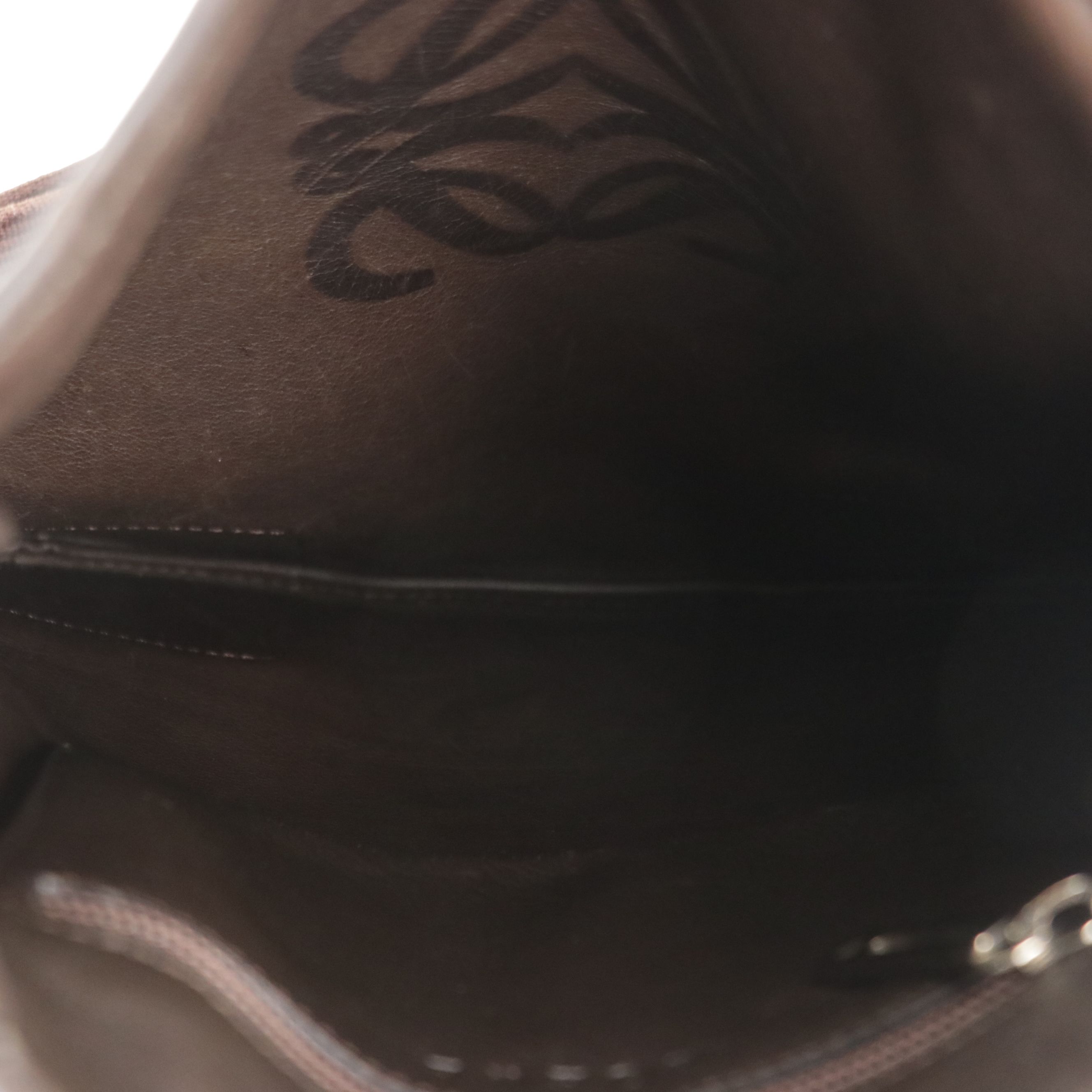 Loewe Anagram Embossed Suede and Leather Crossbody Bag with Web Strap