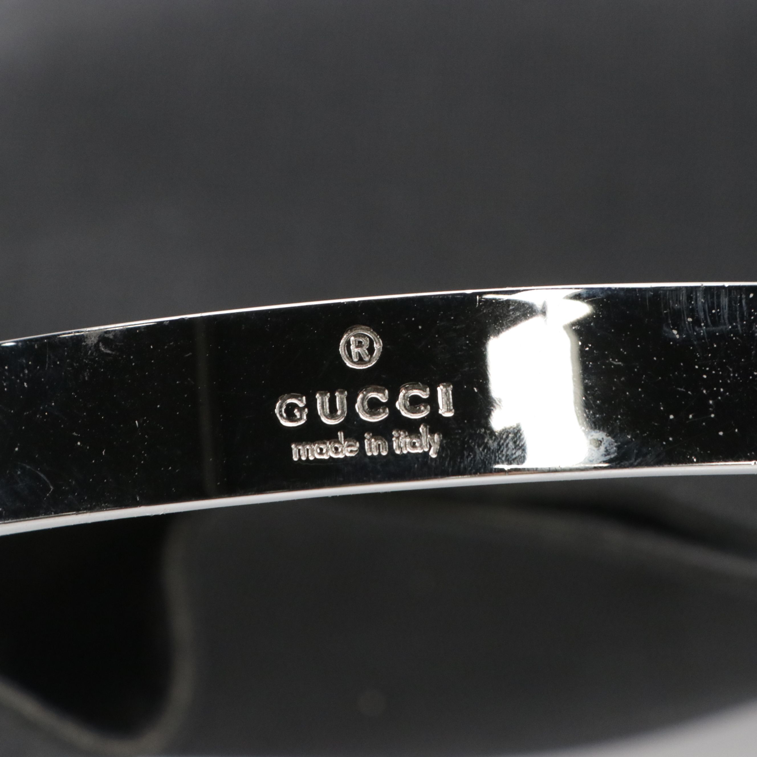 Gucci Black Textile and Glazed Leather Tote Bag with Metal Handle