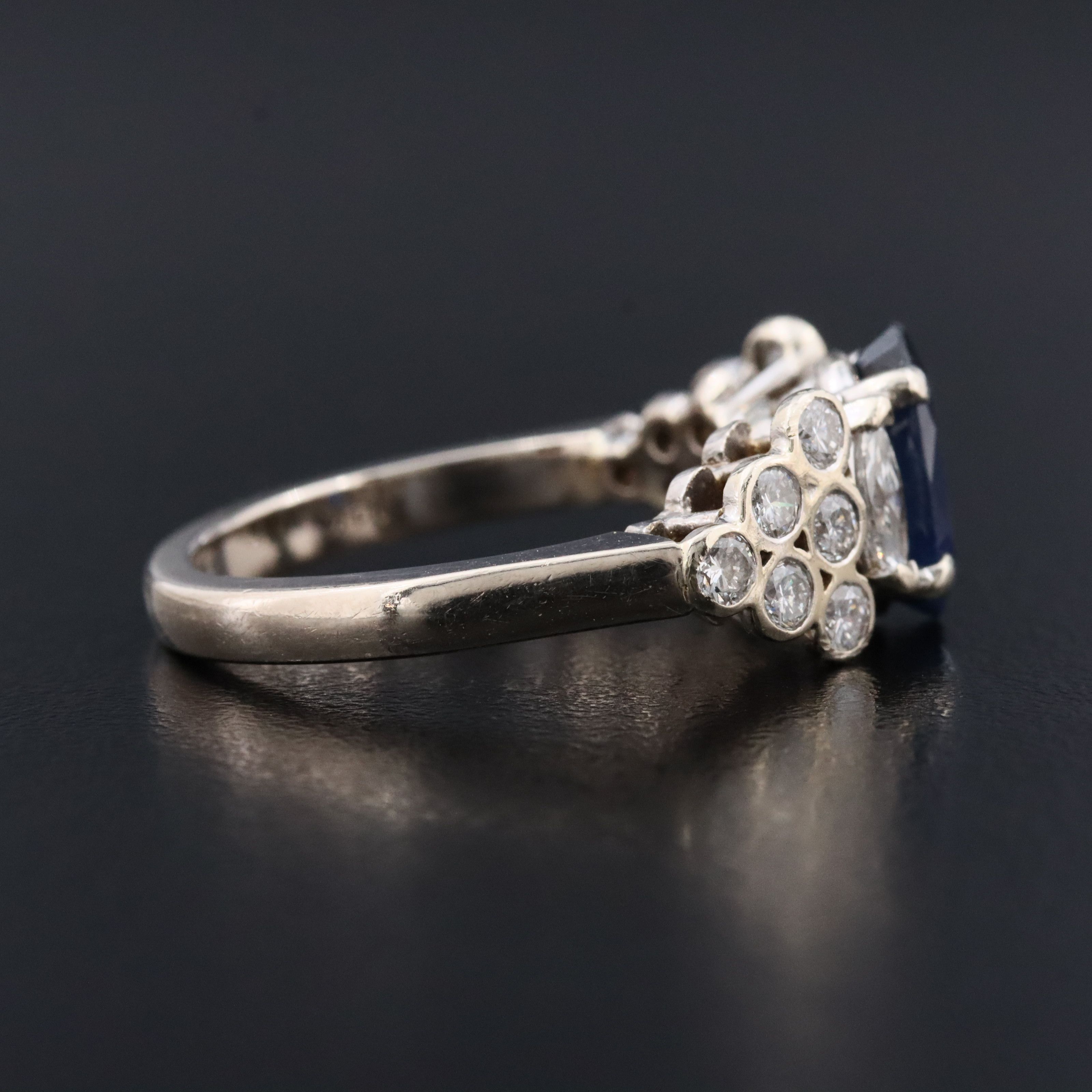 14K 2.16 CT Sapphire and Diamond Ring