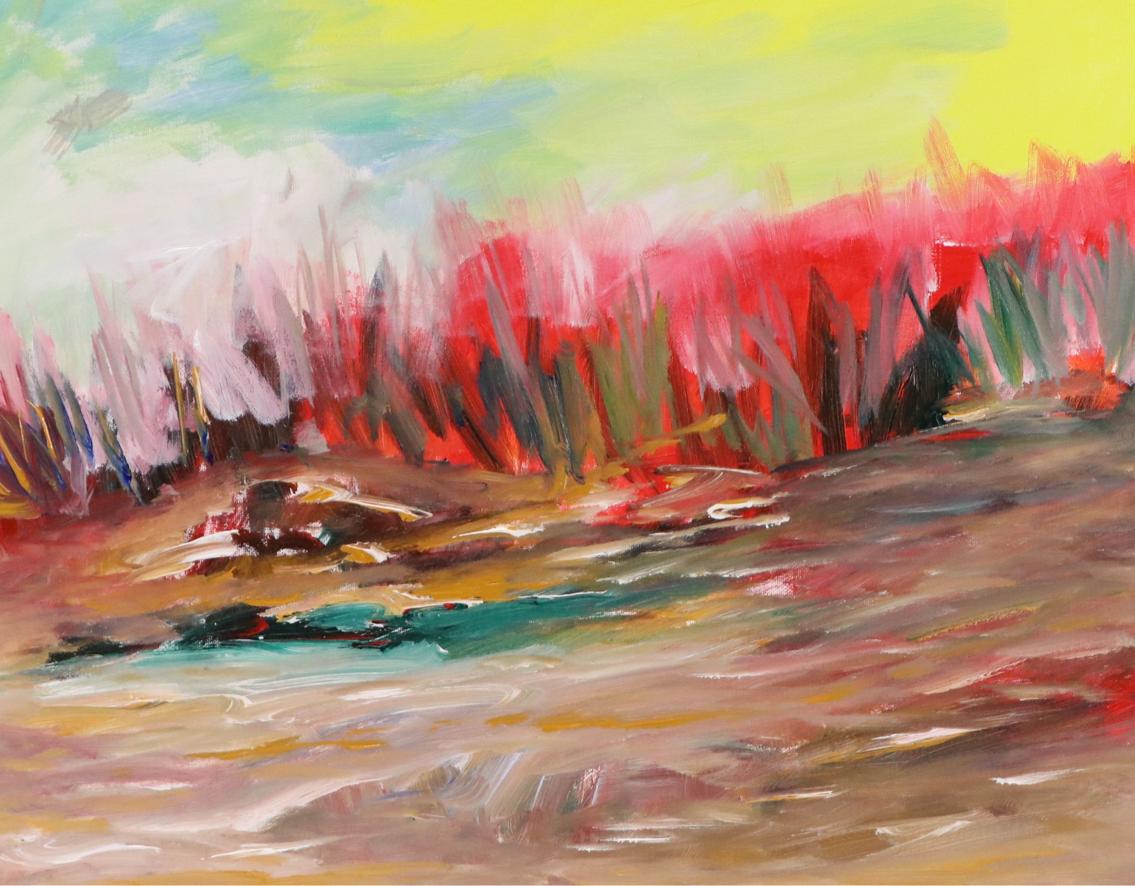 Saul Gefen Abstract Acrylic Painting, 2026