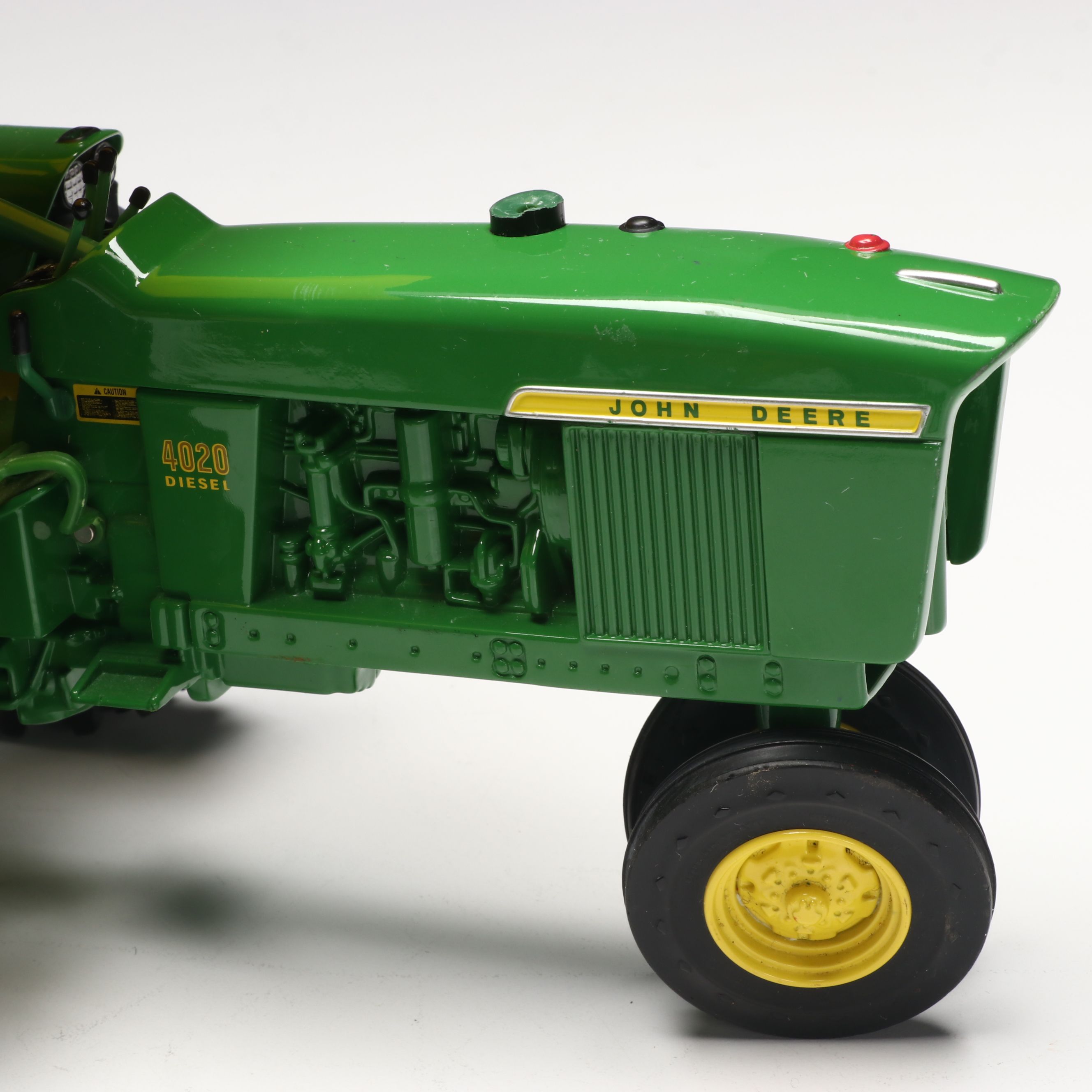 Vintage Allis Chalmers and John Deere Polychrome Metal Tractor Toys