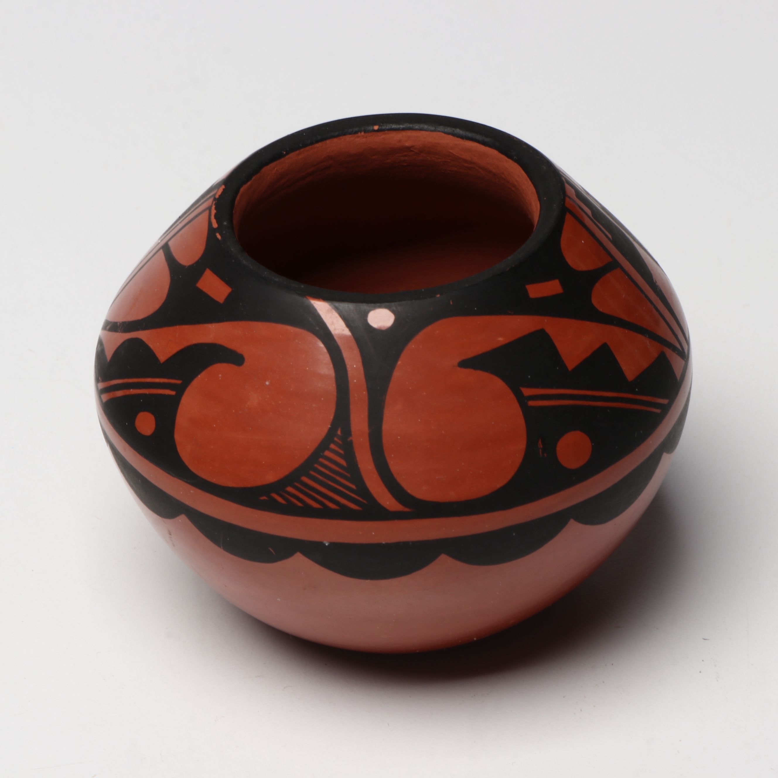 Yolanda Trujillo Seed Pot with Other Acoma and Jemez Pueblo Art Pottery