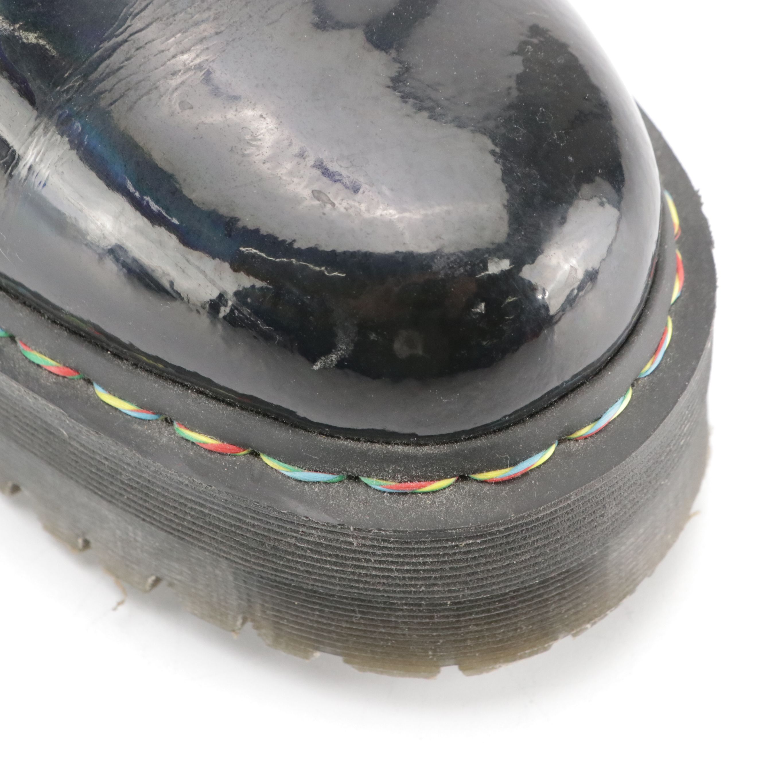 Dr. Martens 1461 Rainbow Patent Leather Platform Shoes