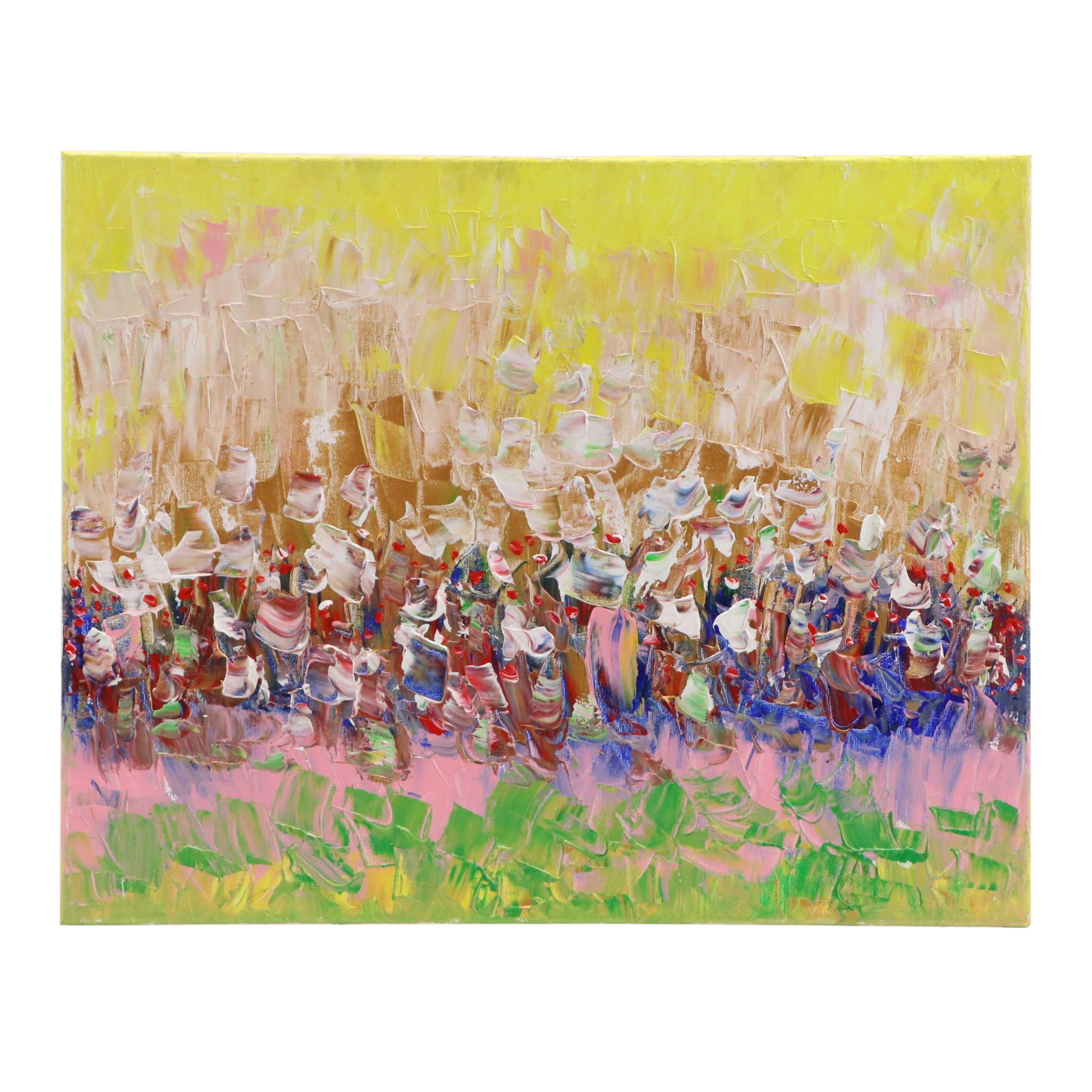 Saul Gefen Abstract Acrylic Painting, 2026