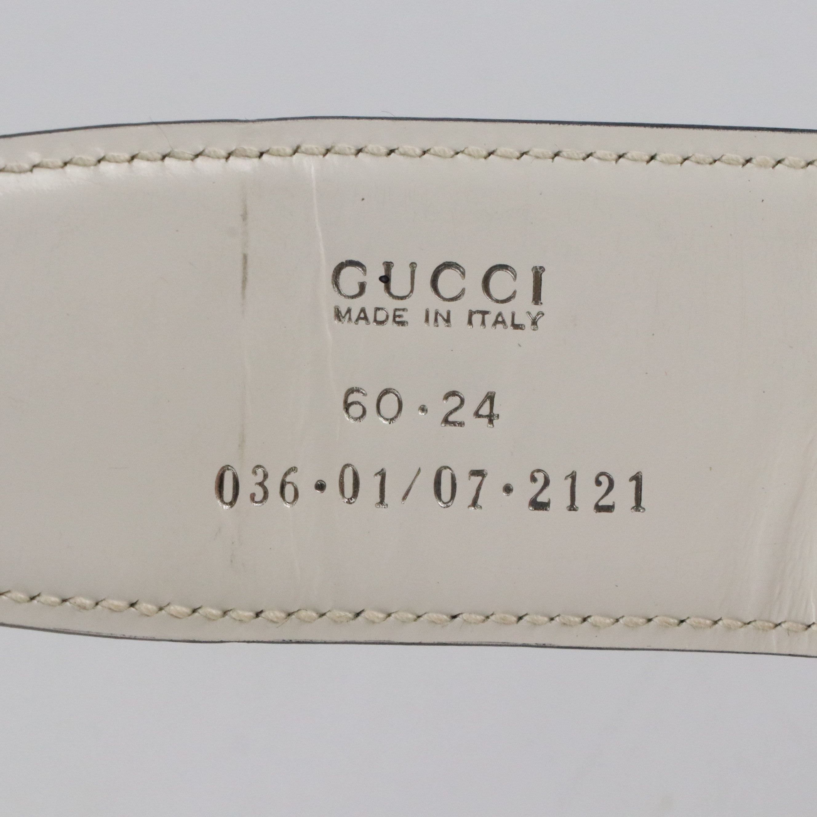 Gucci Silver Double G Belt in Black Leather