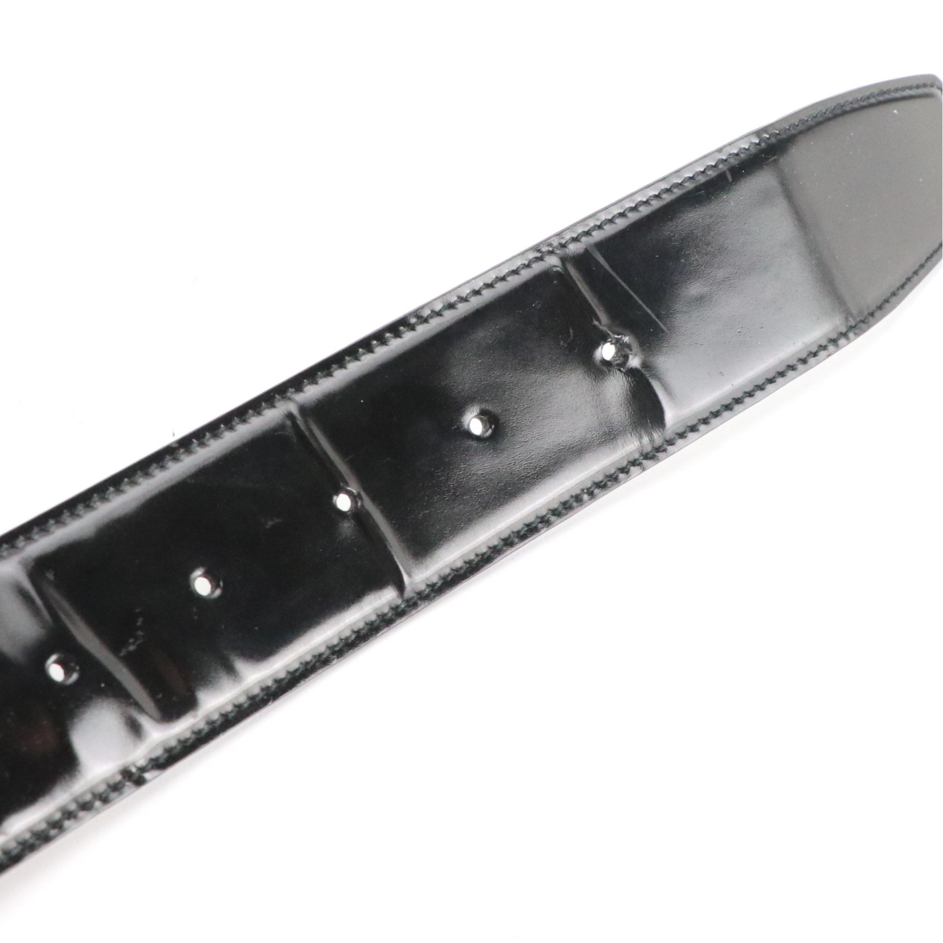 Gucci Silver Double G Belt in Black Leather